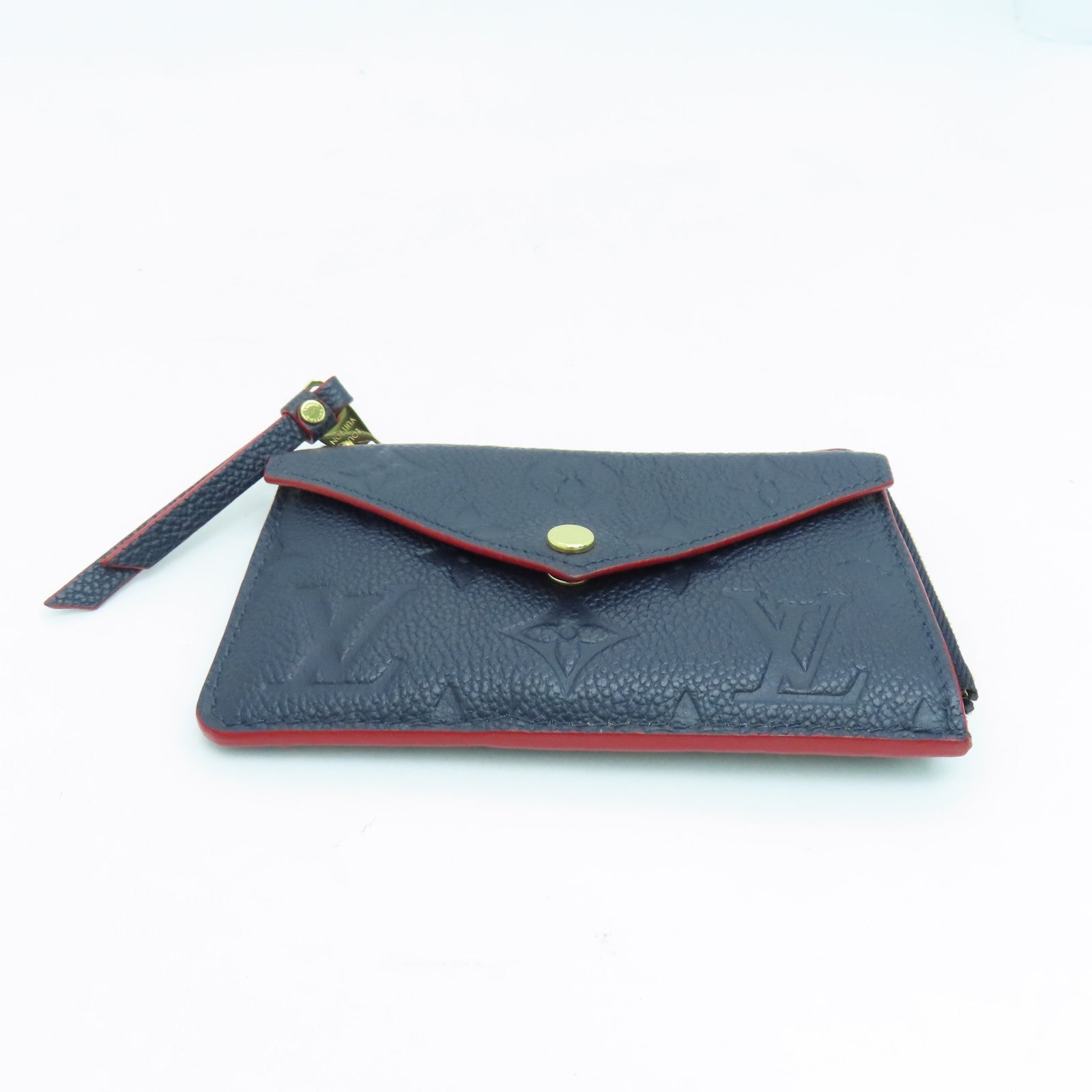 LOUIS VUITTON Monogram Empreinte Recto Verso金扣卡片包蓝色/红色