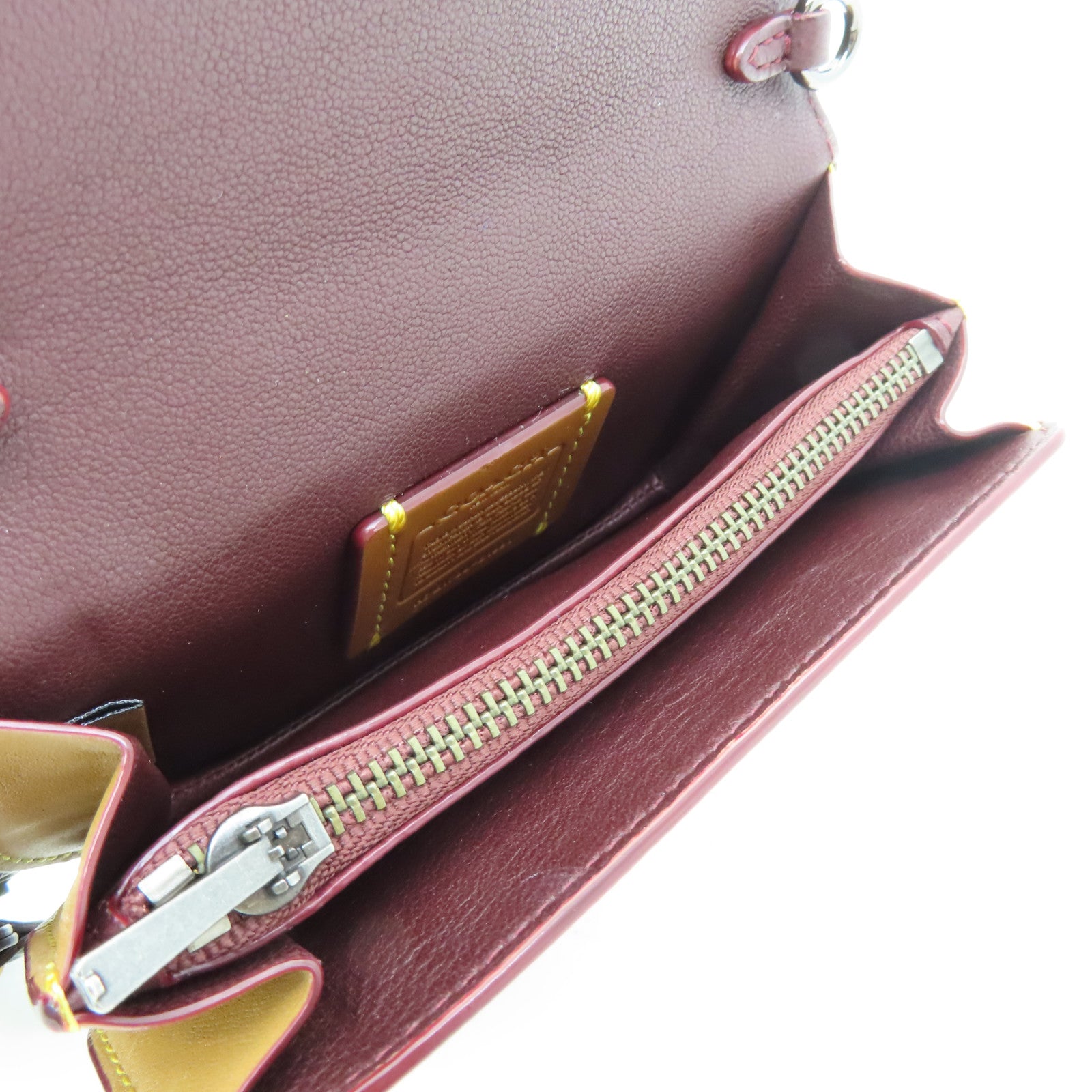 COACH cowhide leather Pouch wallet gold buckle wallet brown