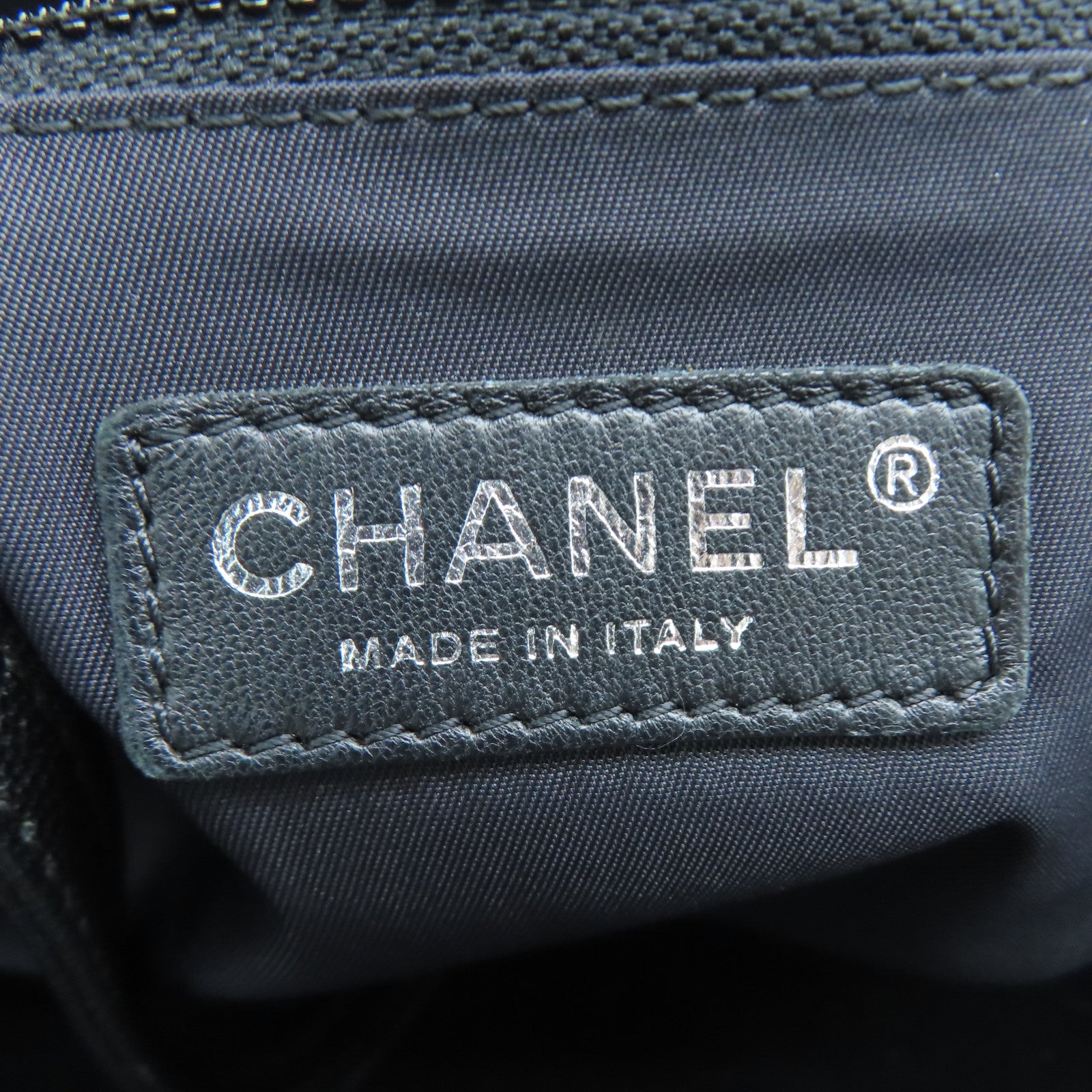 CHANEL 菱格帆布Tote Bag銀扣手挽袋黑色