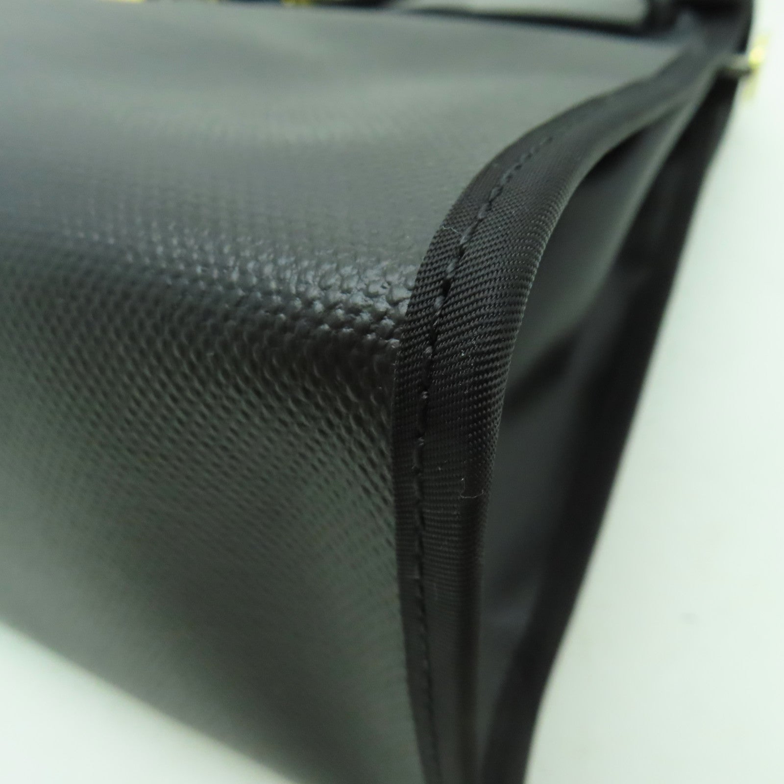 HERMES 防水帆布Herbag PM金扣手挽肩背兩用袋黑色