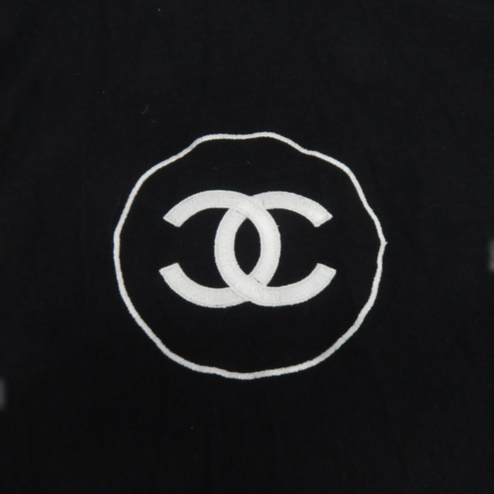 CHANEL 羊絨/絲質Scarf圍巾黑色/白色