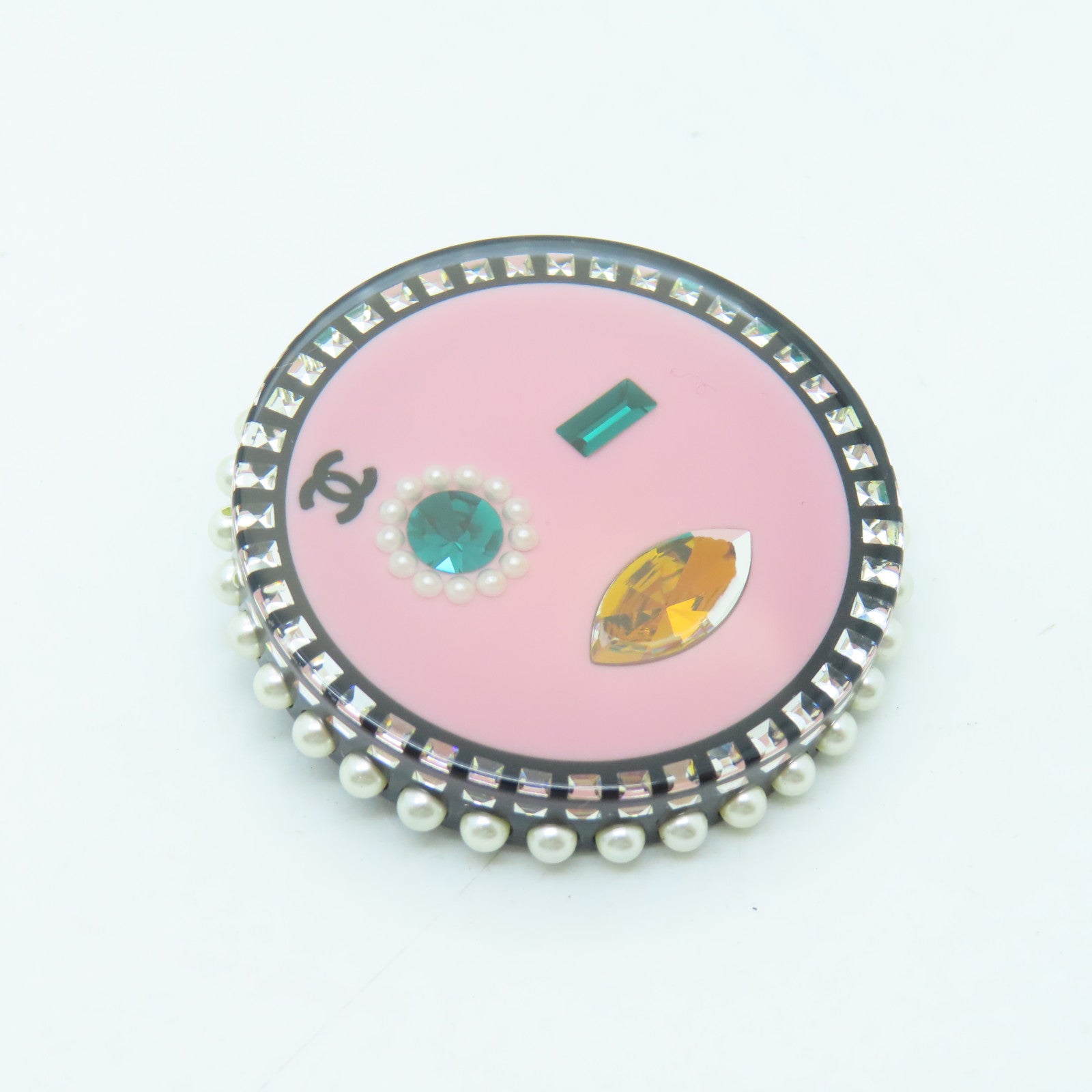 CHANEL Metal Face Brooch brooch pink