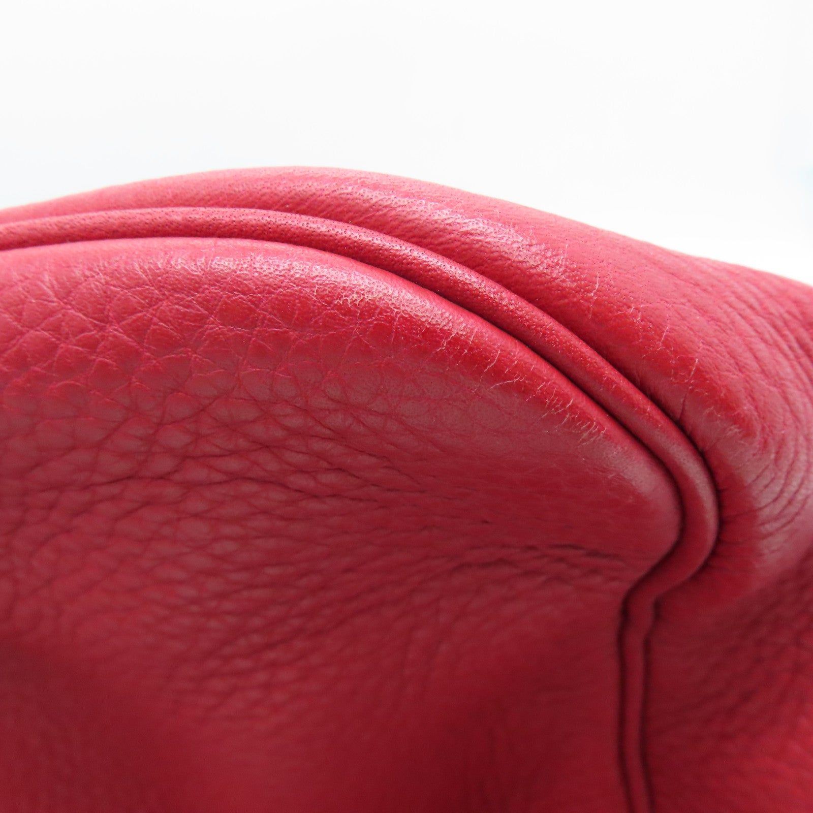 HERMES 【激减优惠】Clemence皮革Victoria银扣肩背袋Rouge Casaque/红色