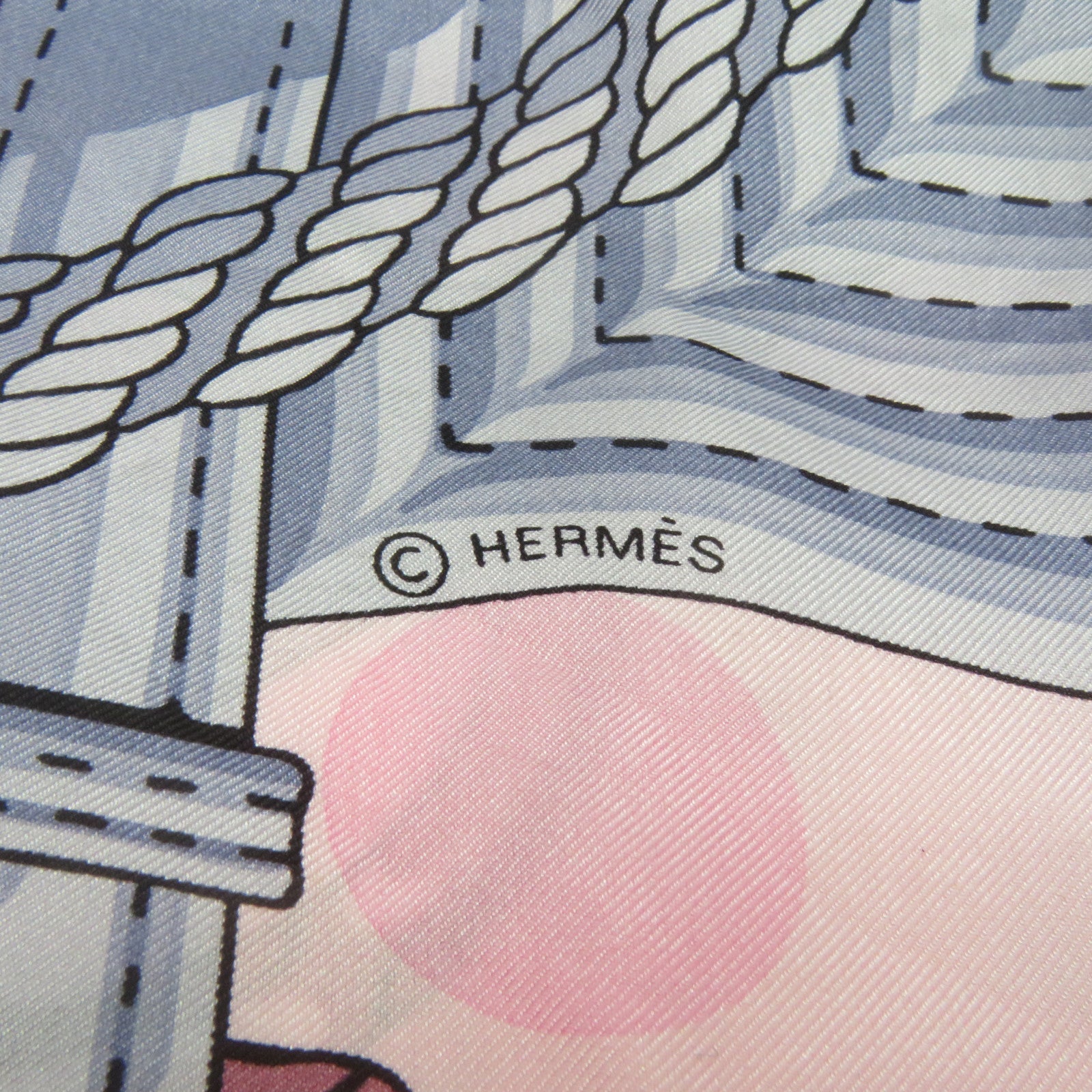 HERMES 絲質Scarf 135x135絲巾粉紅色/彩色