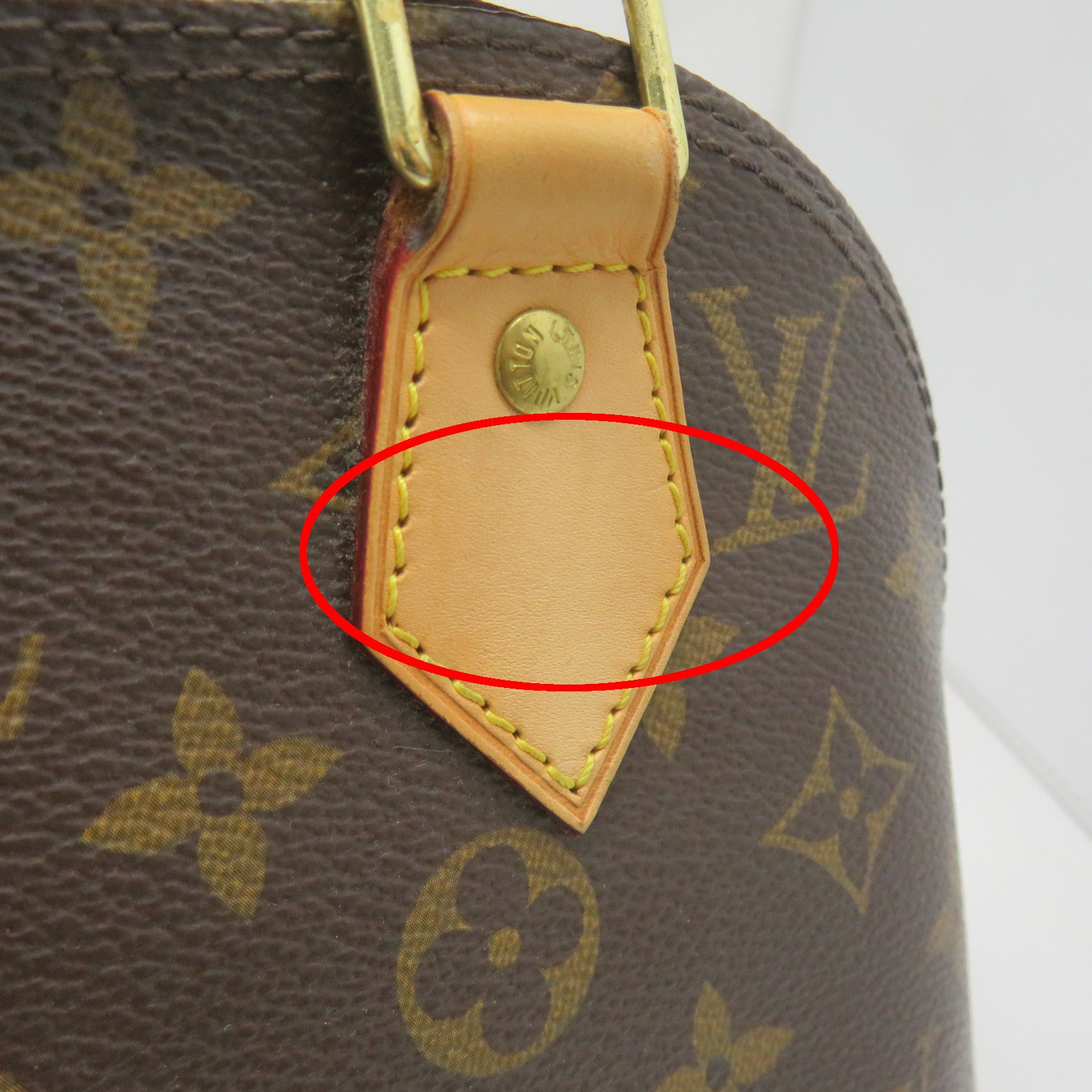 LOUIS VUITTON Monogram Alma BB Gold Buckle Shoulder Bag Brown