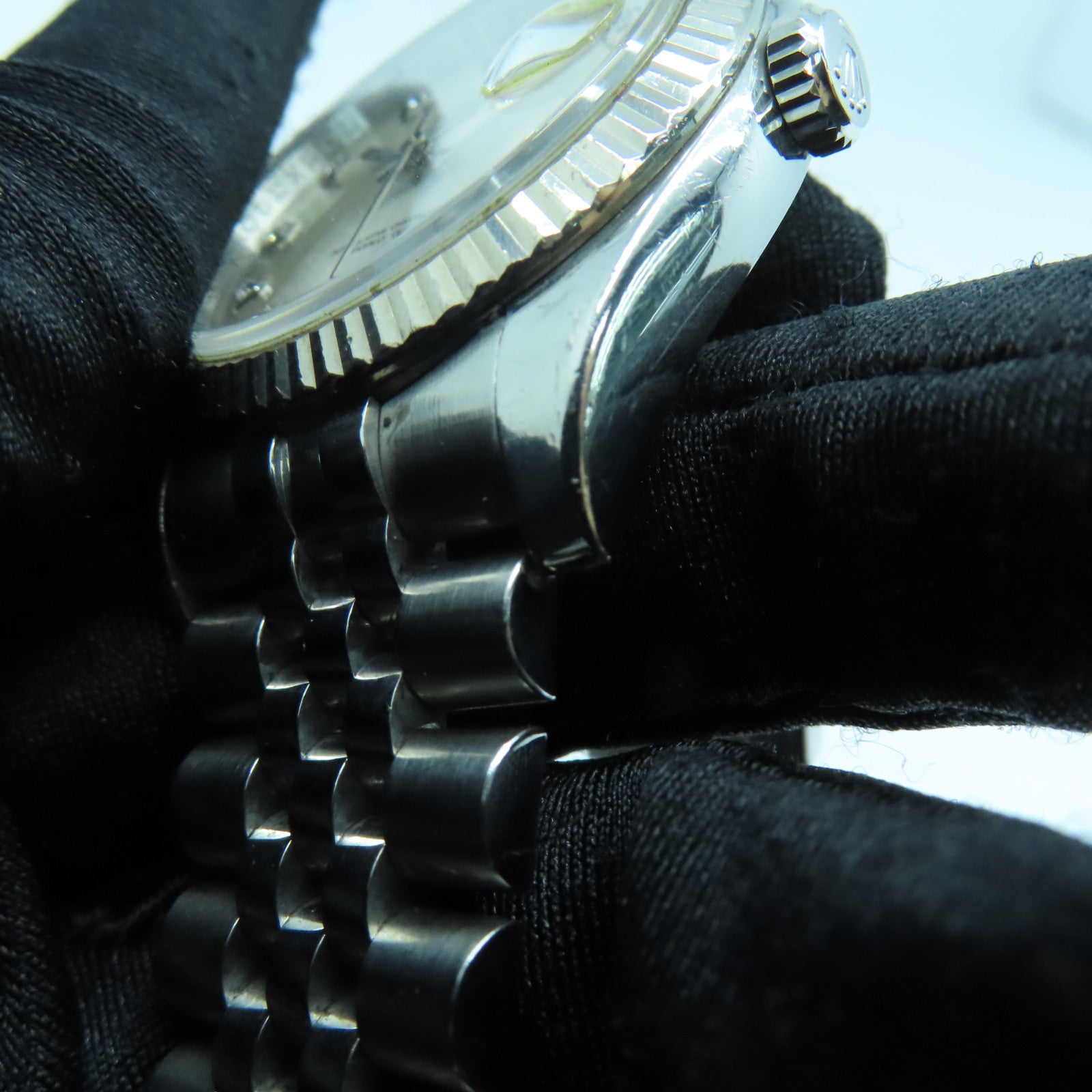 ROLEX Datejust不鏽鋼手錶鑽石自動機芯銀色
