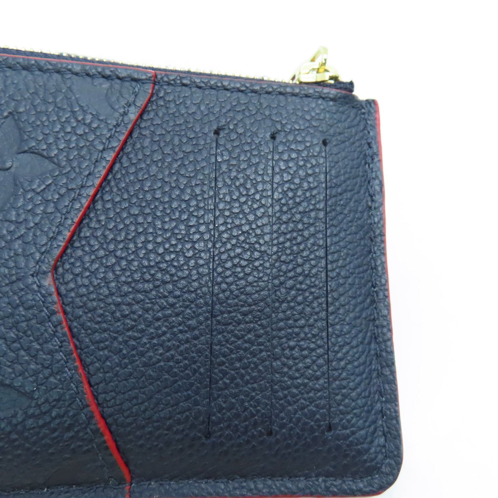 LOUIS VUITTON Monogram Empreinte Recto Verso金扣卡片包蓝色/红色