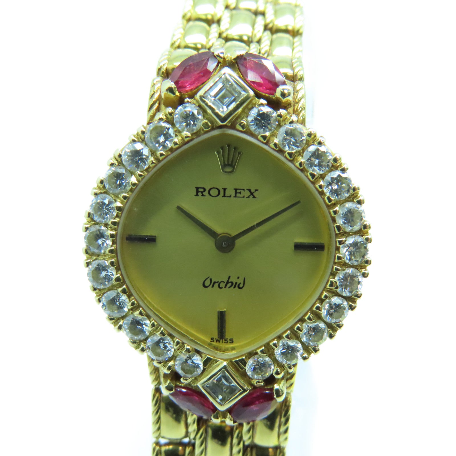 ROLEX Orchid 18K黃金手錶金色