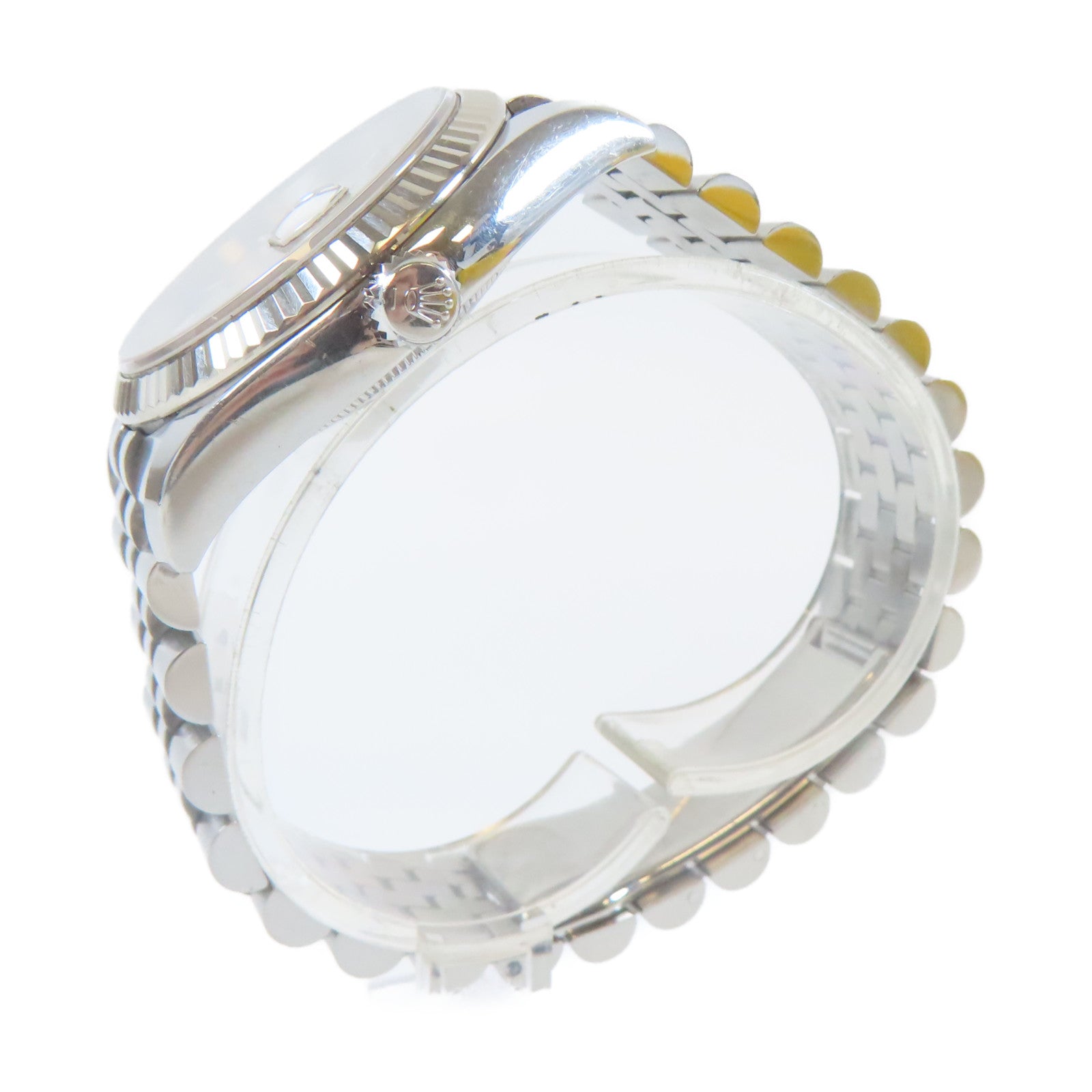 ROLEX Datejust 18K白金/不鏽鋼手錶自動機芯銀色