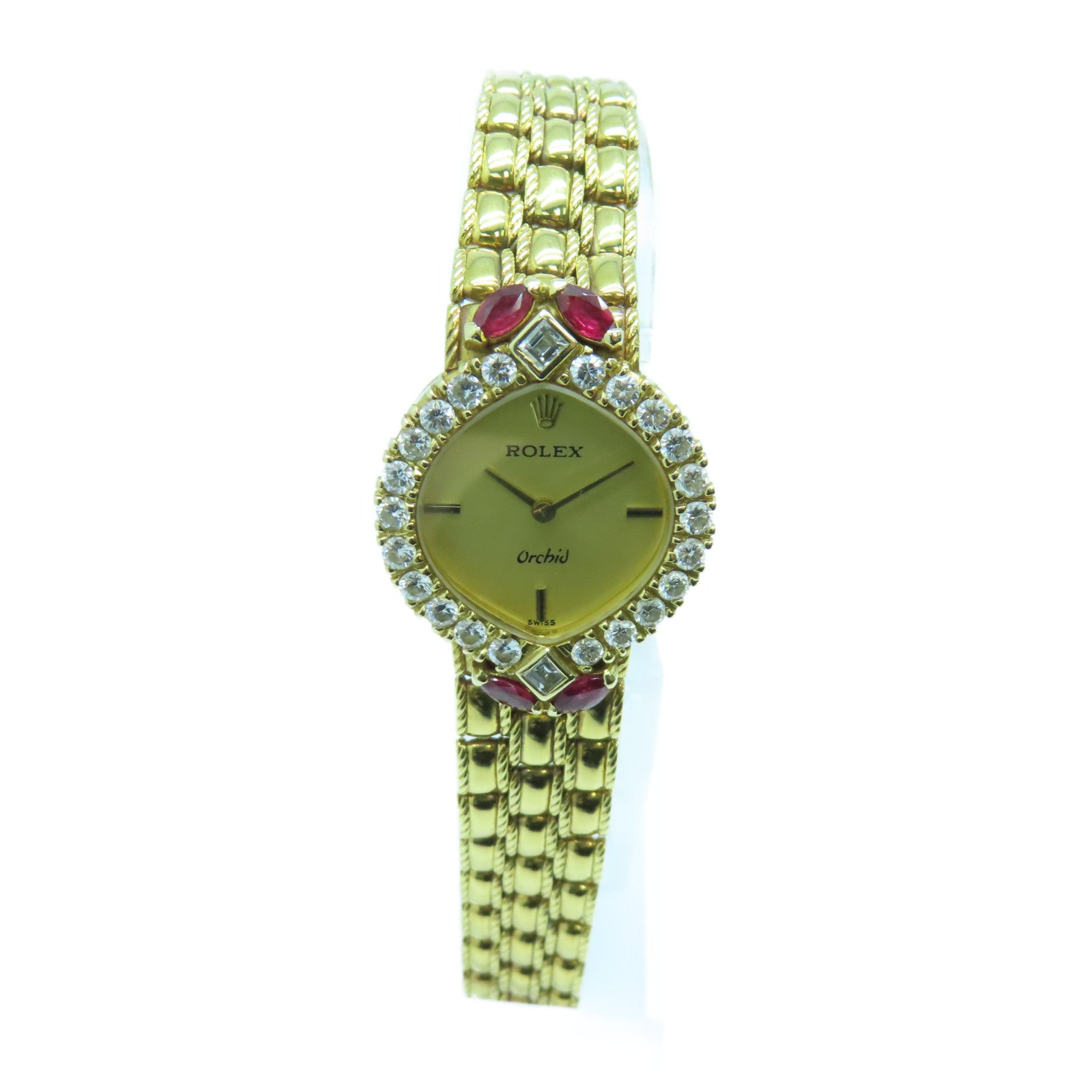 ROLEX Orchid 18K黃金手錶金色