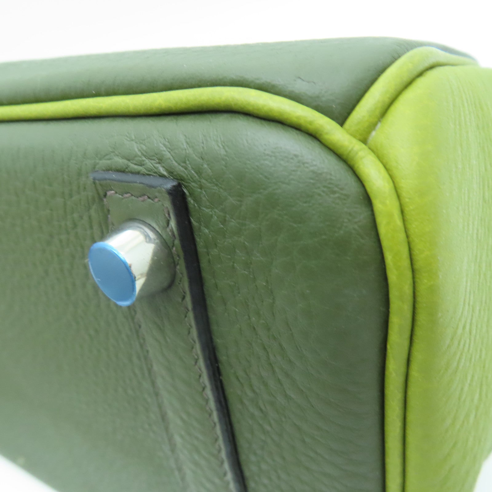 HERMES Togo皮革Birkin 30銀扣手挽袋綠色