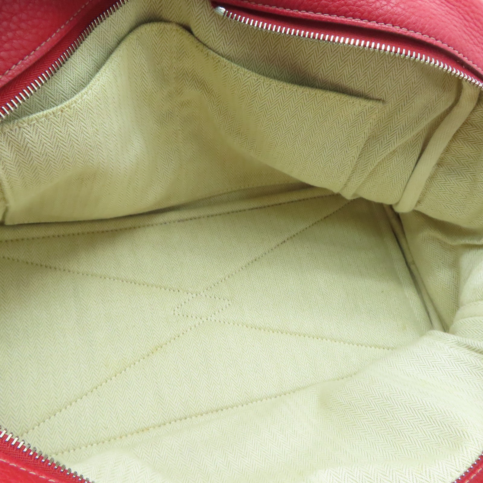 HERMES 【激减优惠】Clemence皮革Victoria银扣肩背袋Rouge Casaque/红色