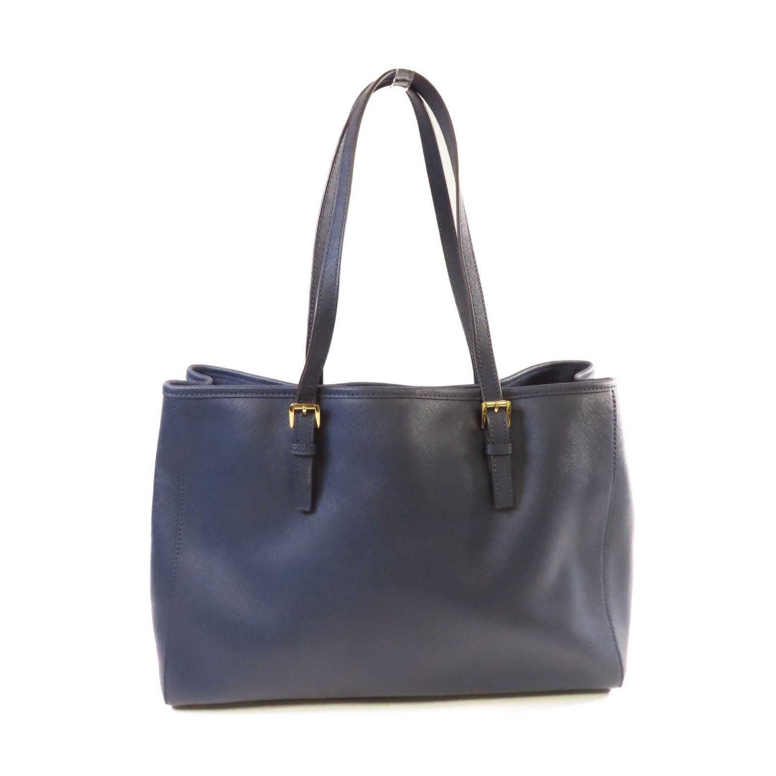 Michael Kors 牛皮皮革Tote Bag金扣肩背袋藍色