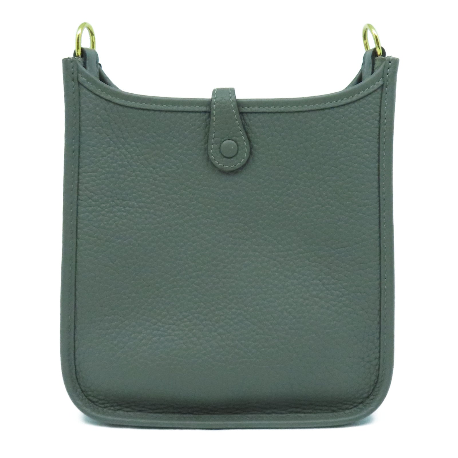 HERMES Clemence皮革Evelyne TPM金扣肩背袋Etain錫器灰色