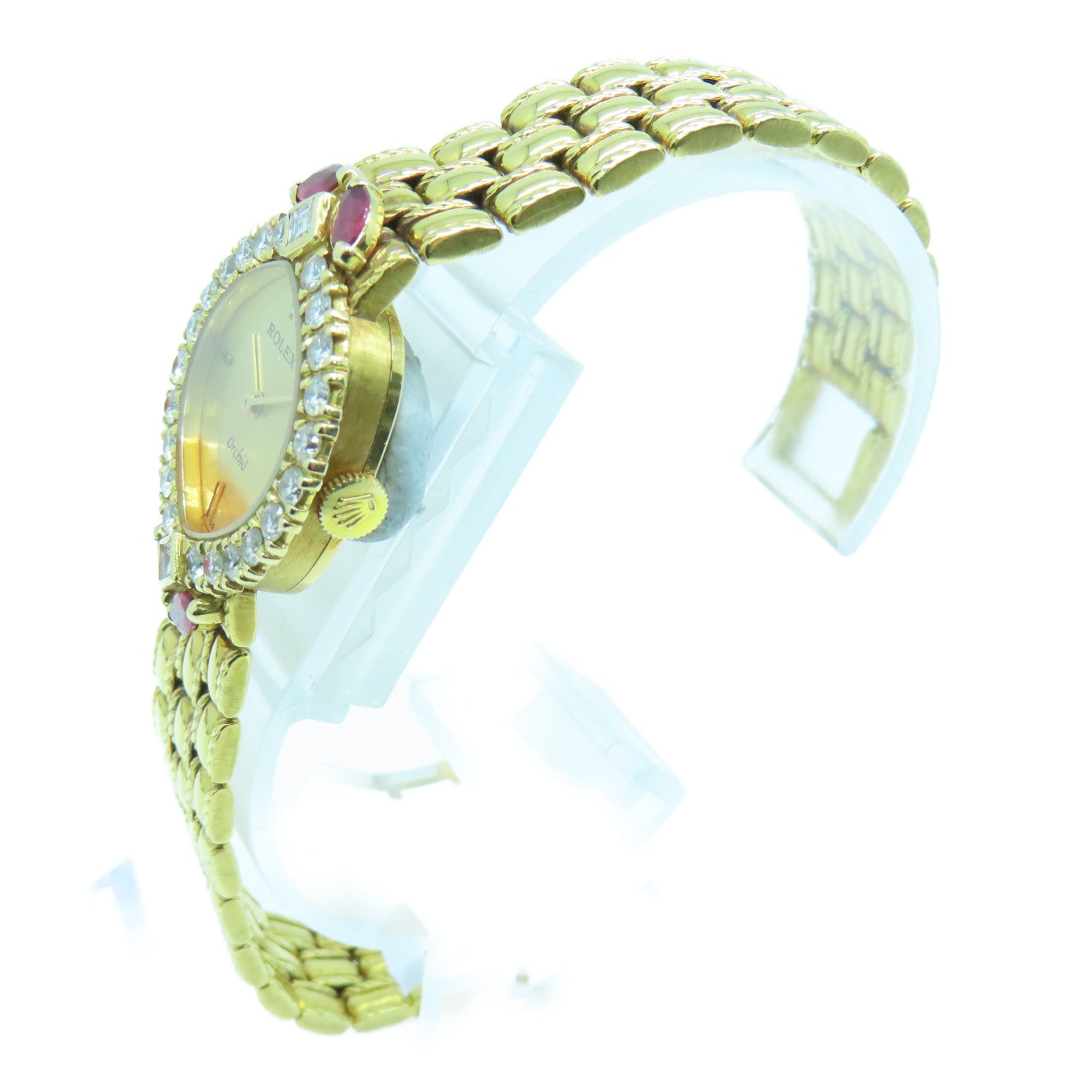 ROLEX Orchid 18K黃金手錶金色
