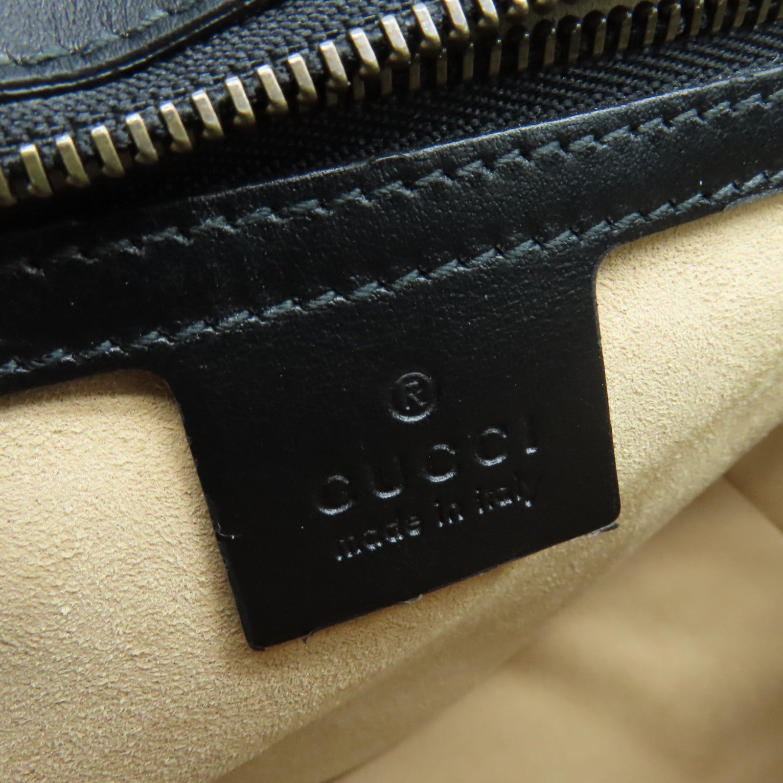 GUCCI 牛皮皮革GG Marmont金扣手挽肩背兩用袋黑色
