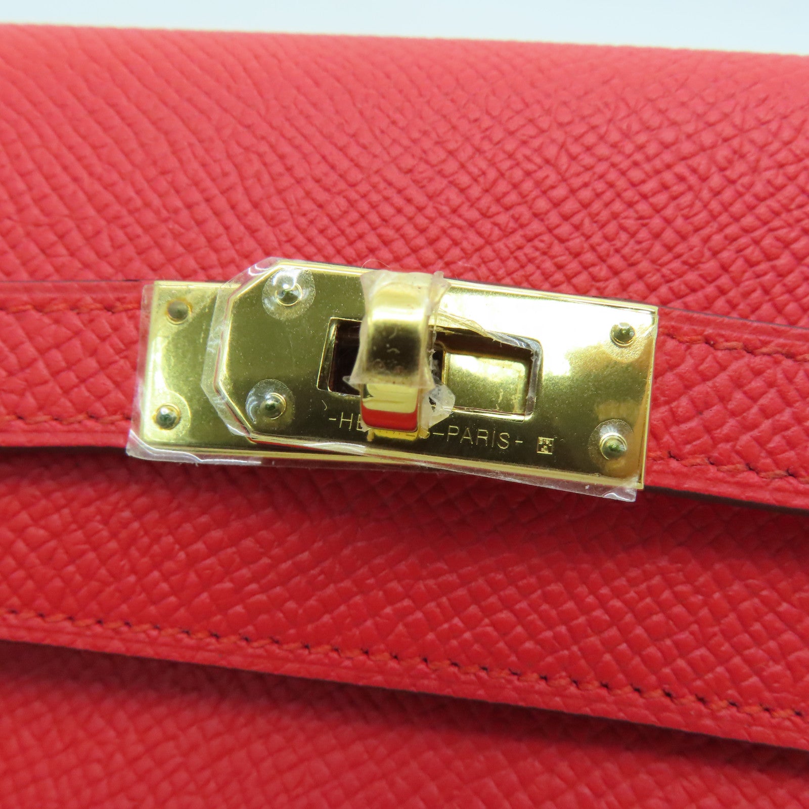 HERMES 【激减优惠】Epsom皮革Kelly Short Wallet钱包红色