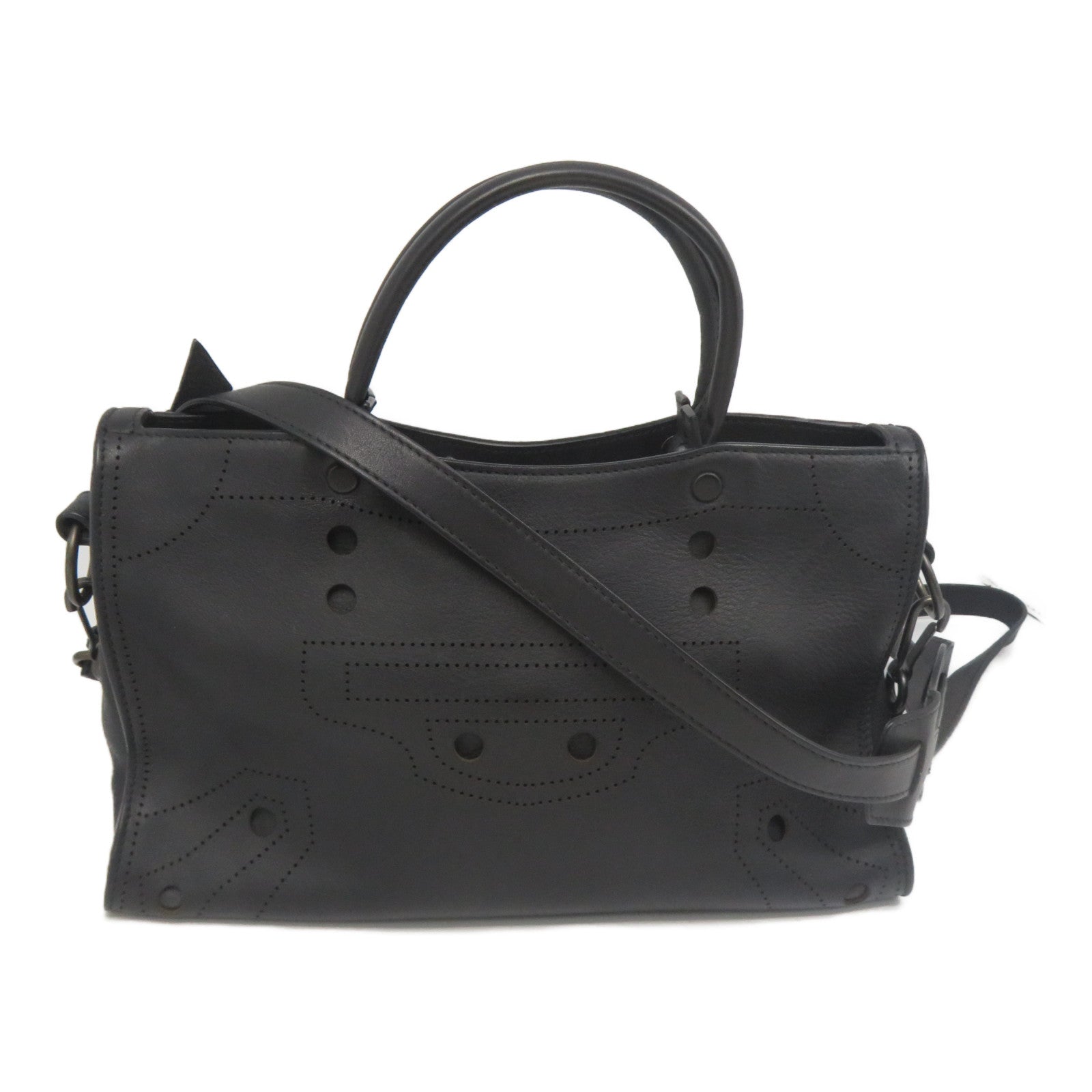 BALENCIAGA 牛皮皮革2 Way Shoulder手挽肩背兩用袋黑色