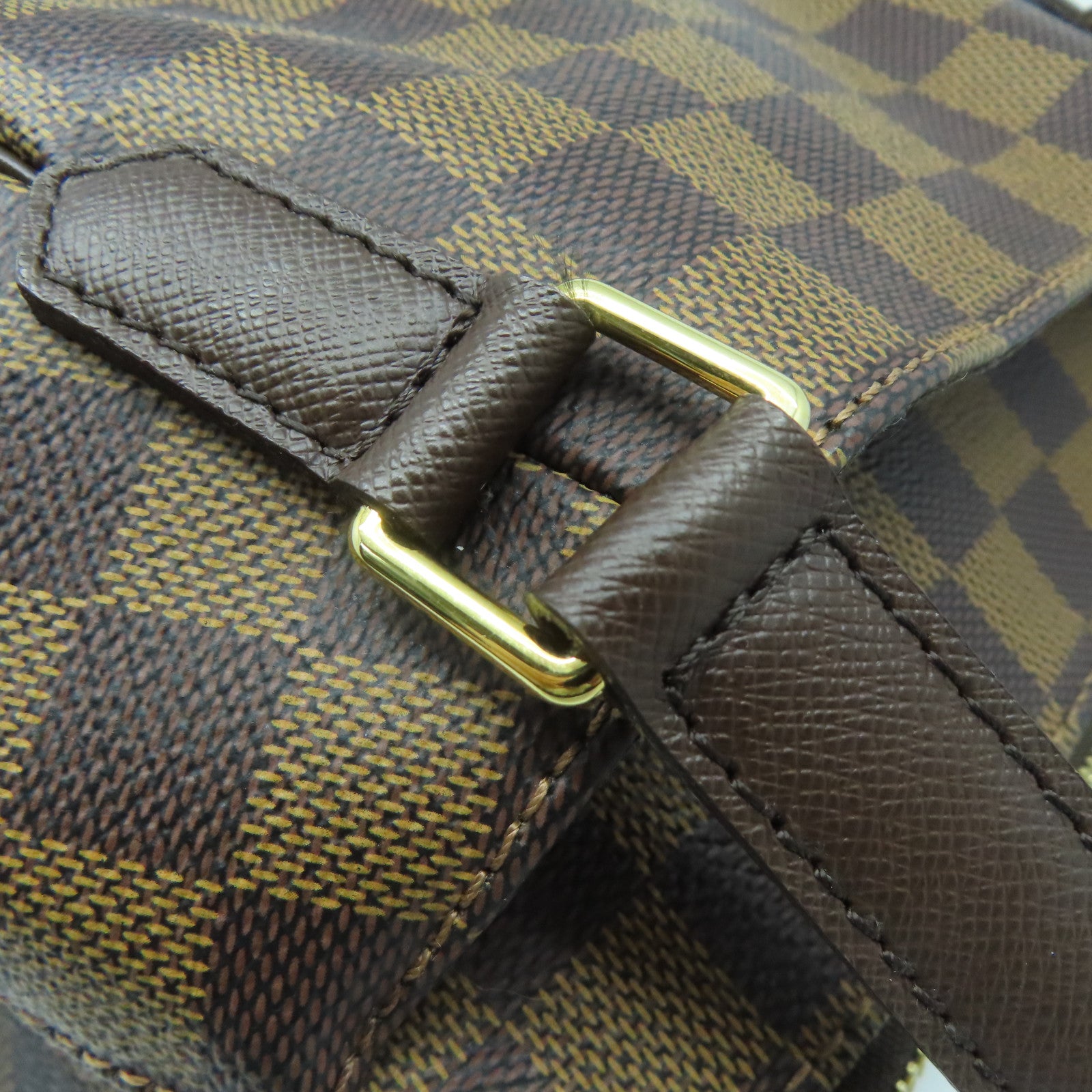 LOUIS VUITTON Damier Belem PM金扣手挽袋啡色