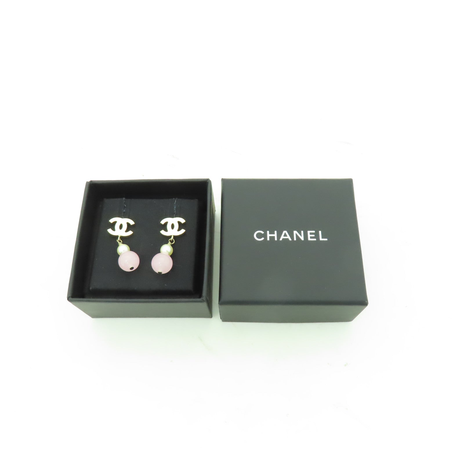 CHANEL PVC/金屬Earrings耳環白色/金色/粉紅色