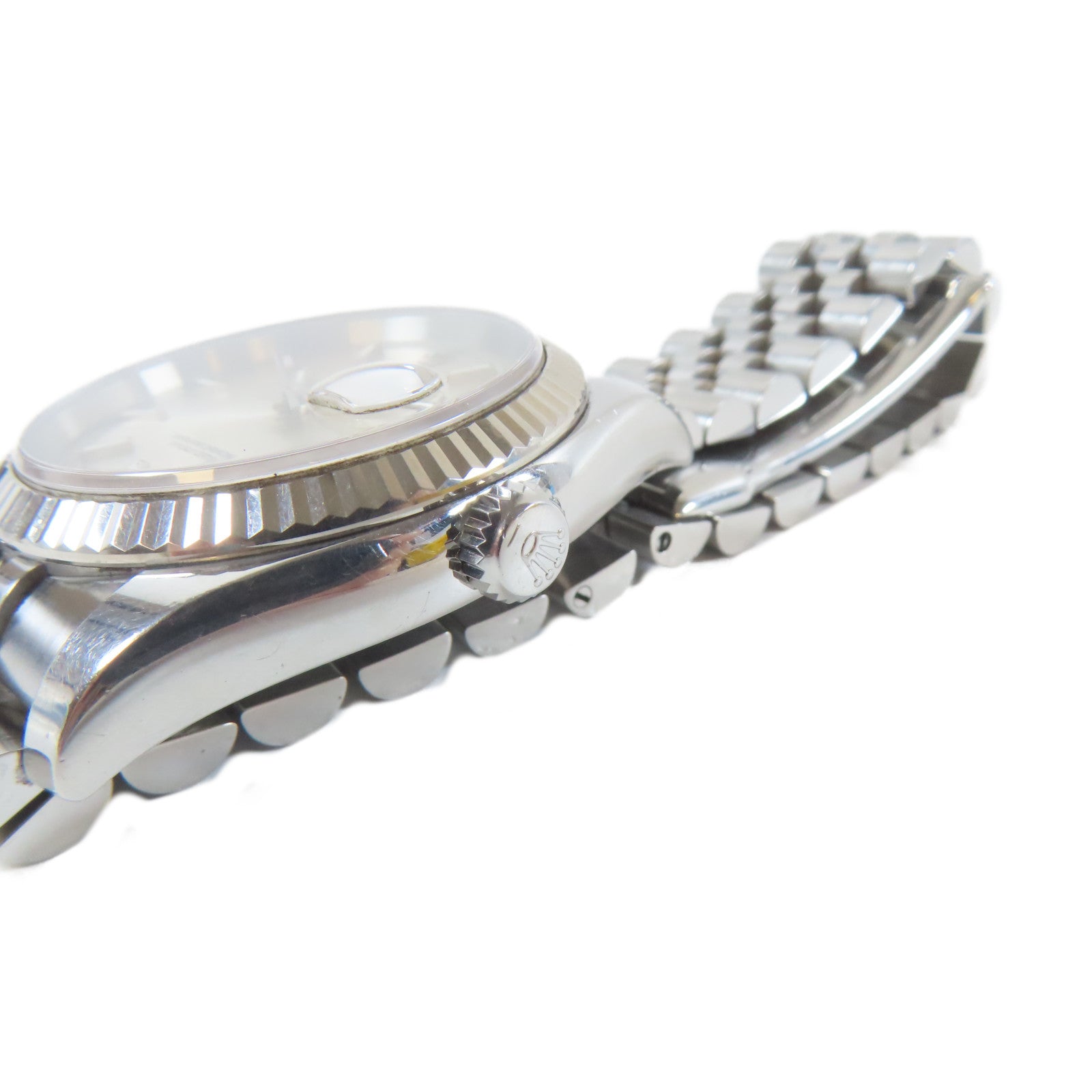 ROLEX Datejust 18K白金/不鏽鋼手錶自動機芯銀色