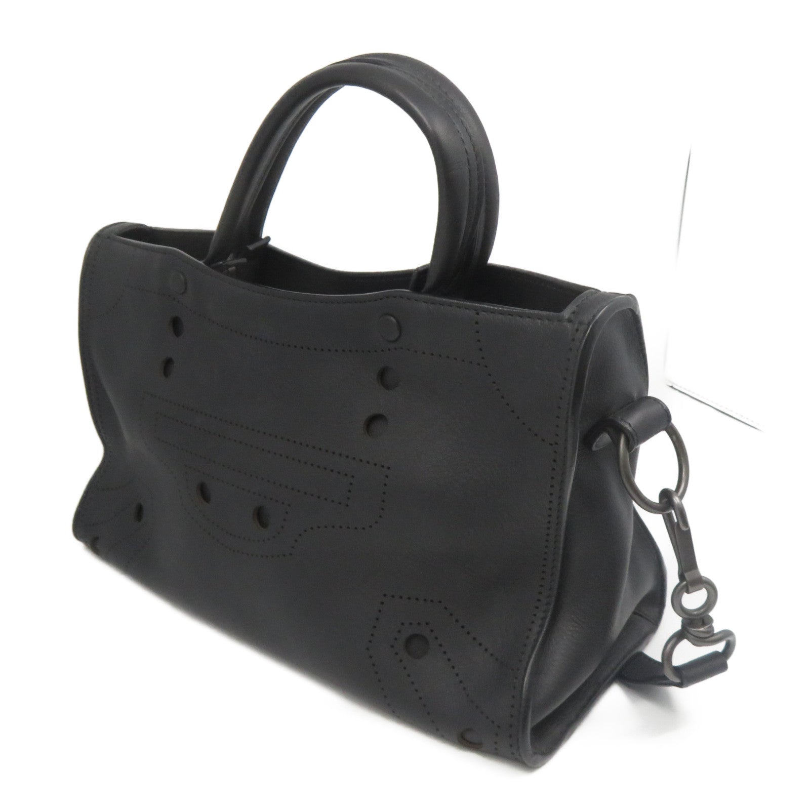 BALENCIAGA 牛皮皮革2 Way Shoulder手挽肩背兩用袋黑色