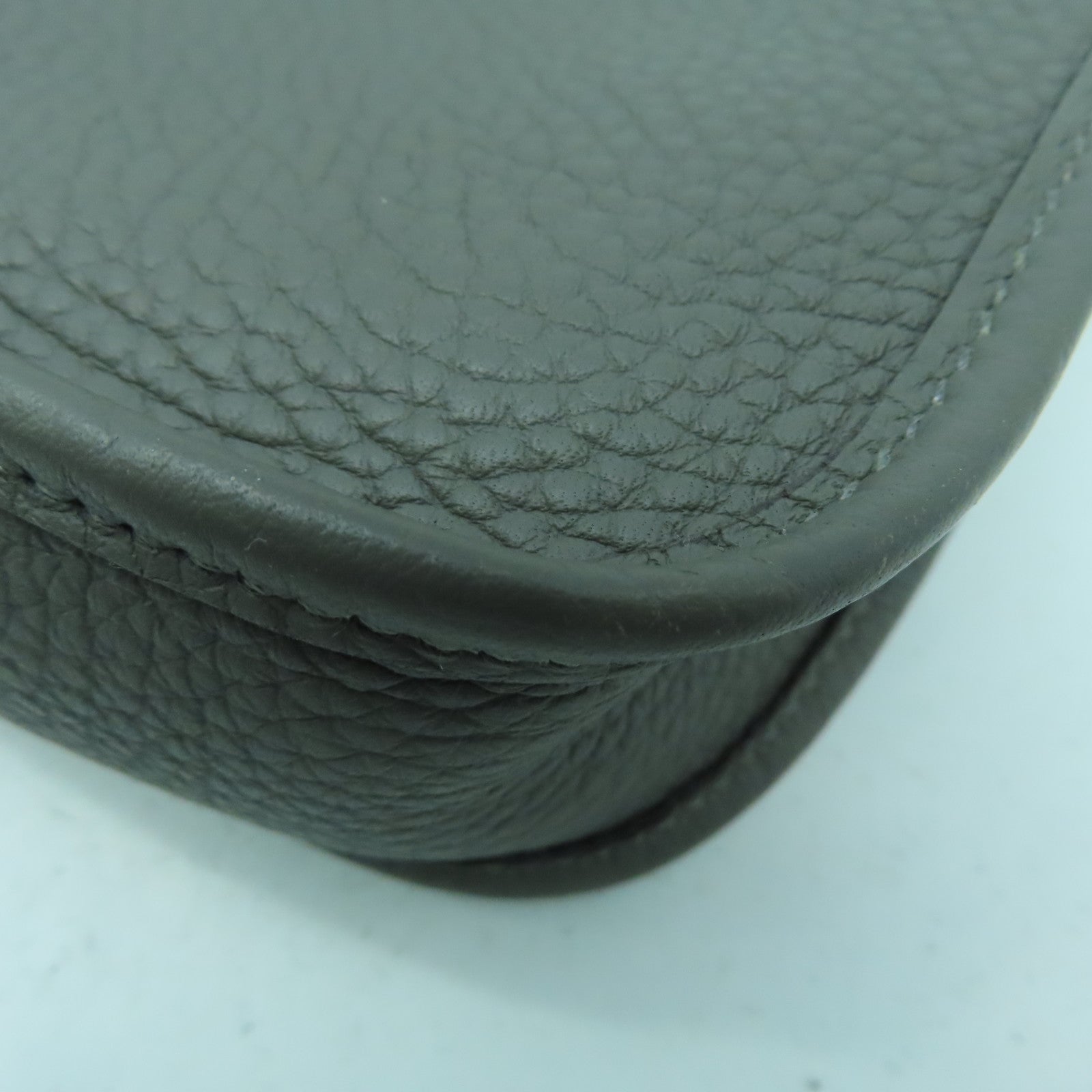 HERMES Clemence皮革Evelyne TPM金扣肩背袋Etain錫器灰色