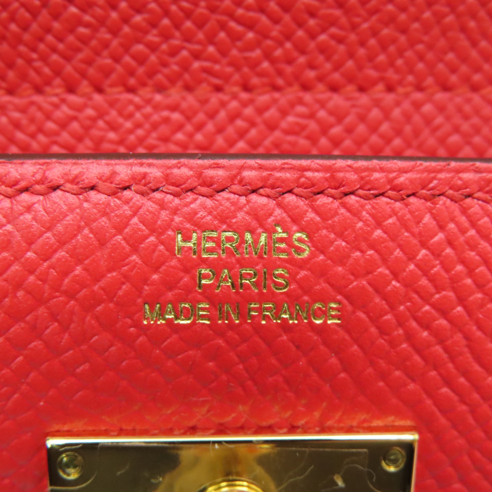 HERMES 【激减优惠】Epsom皮革Kelly Short Wallet钱包红色