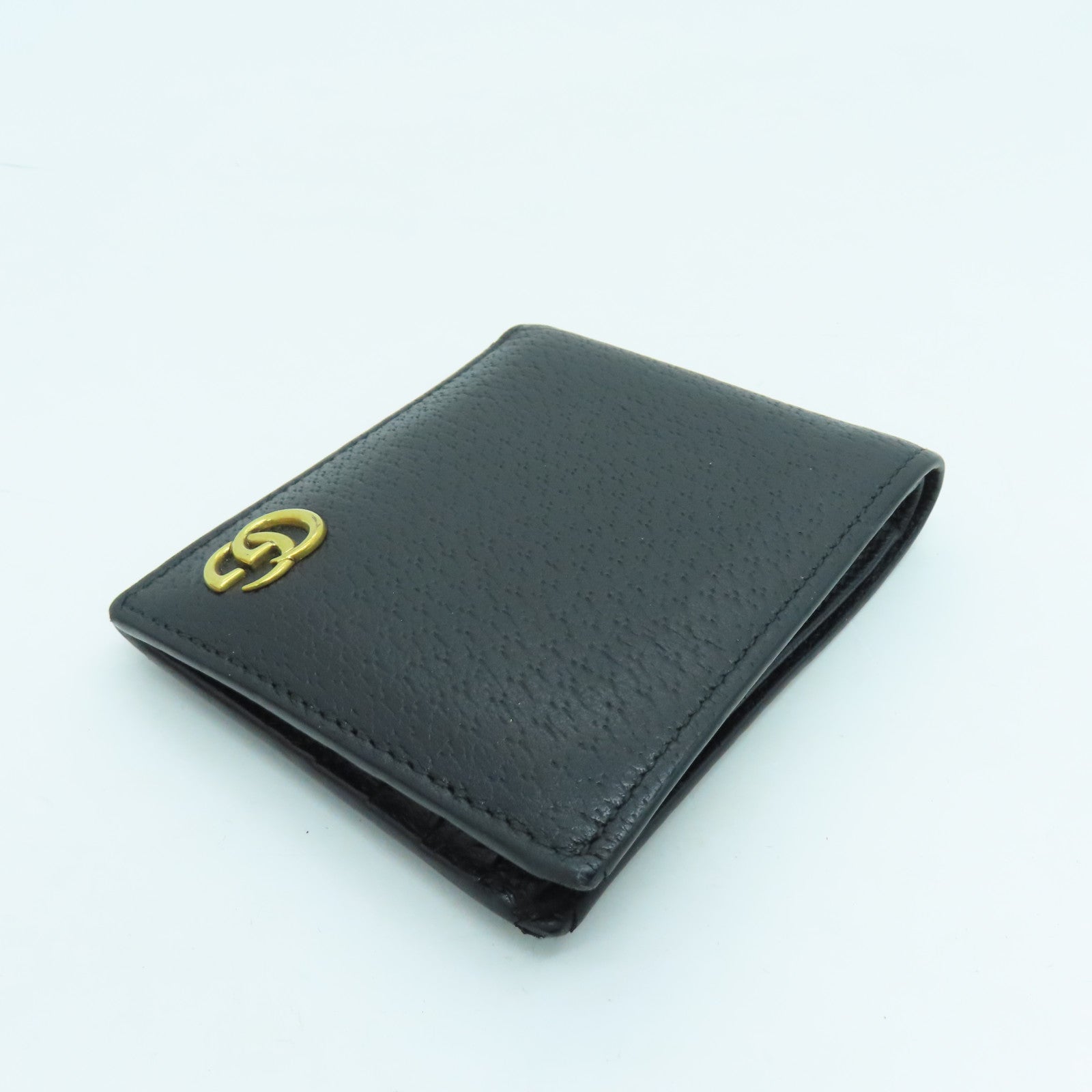 GUCCI 牛皮皮革GG Marmont Wallet金扣钱包黑色