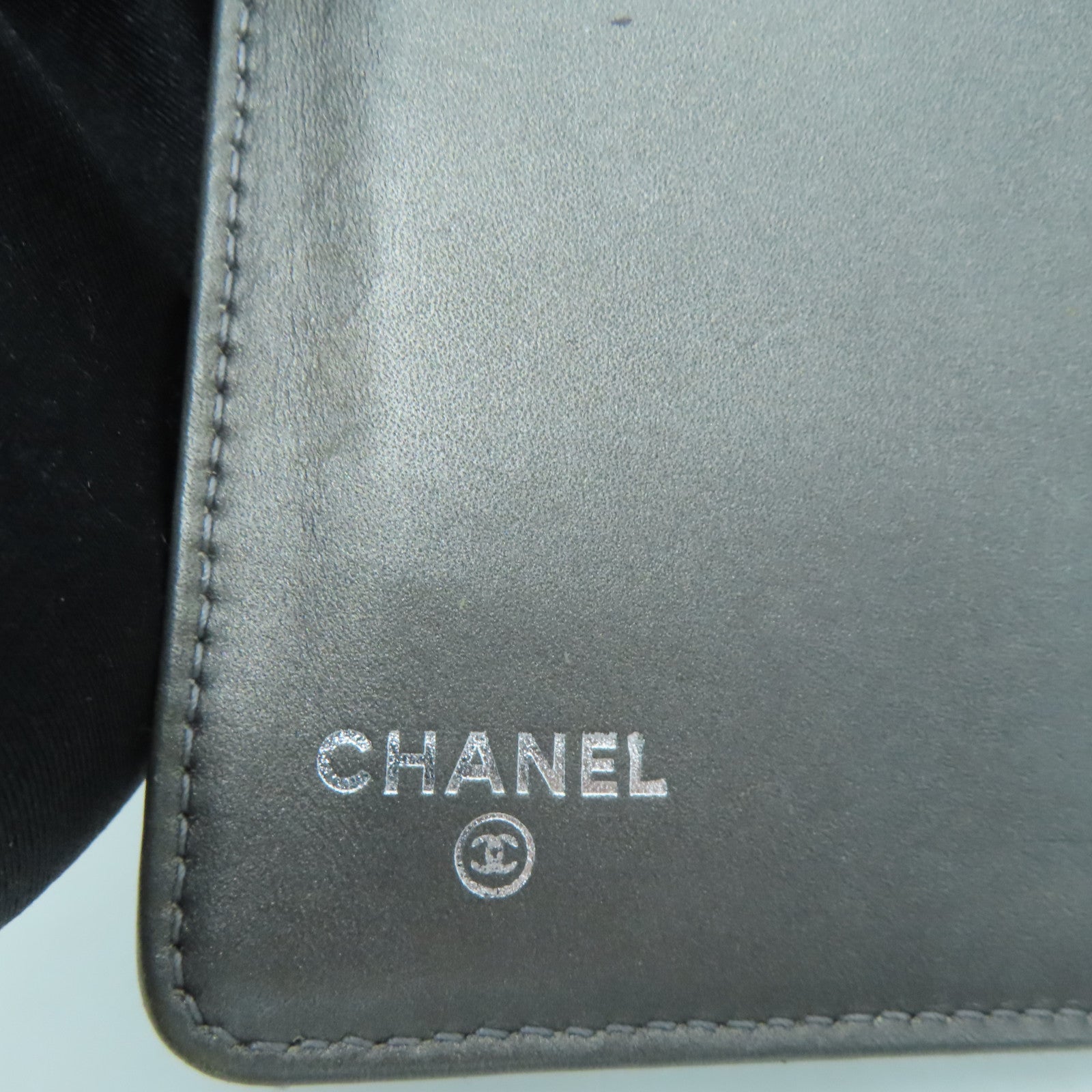 CHANEL 菱格牛皮皮革Long Wallet長錢包銀色