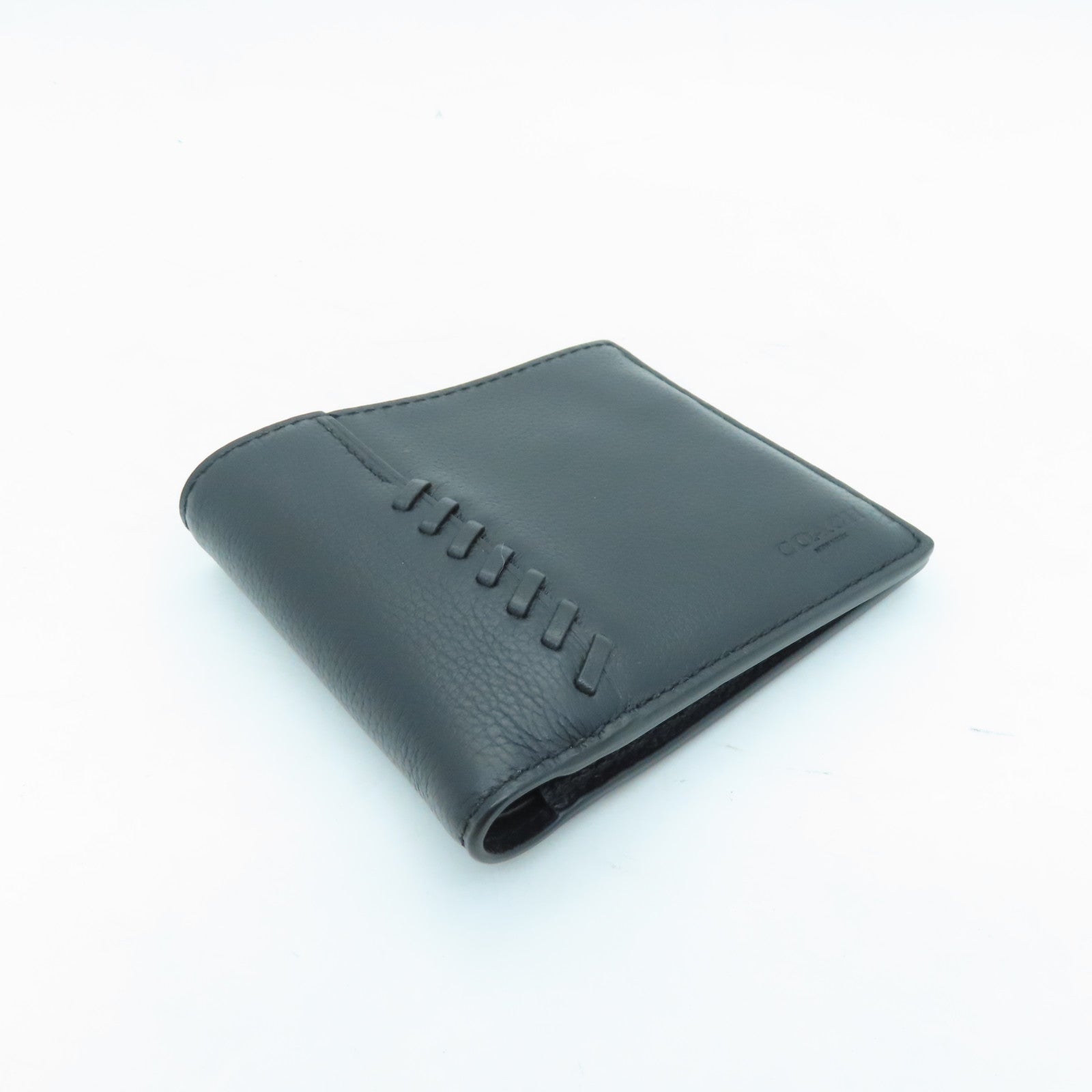 COACH Cowhide Leather Wallet Black