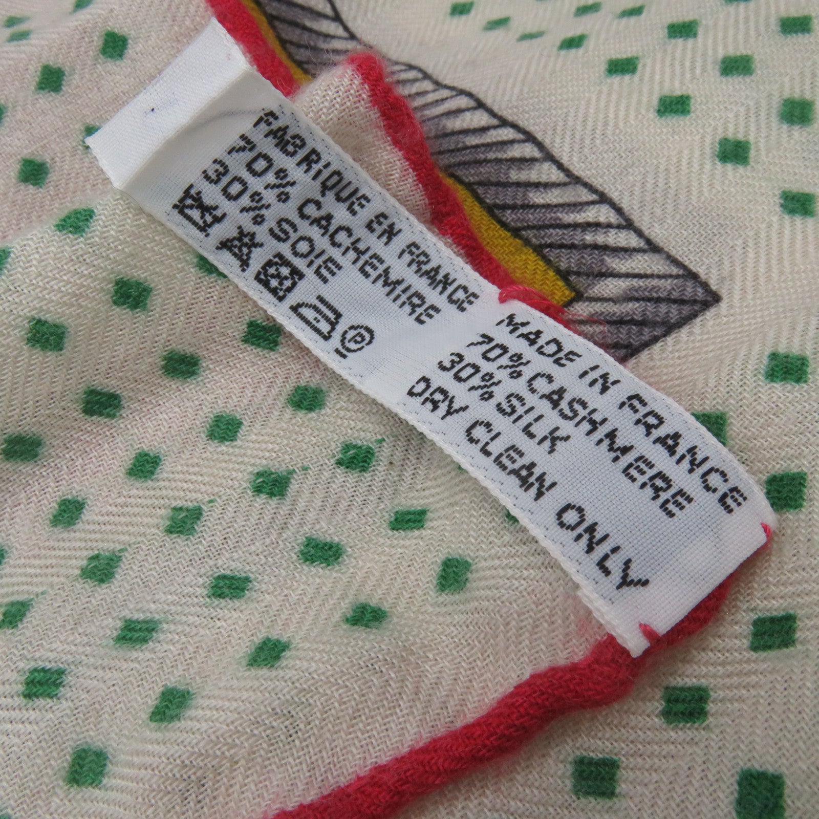HERMES 羊絨/絲質Scarf絲巾紅色彩色