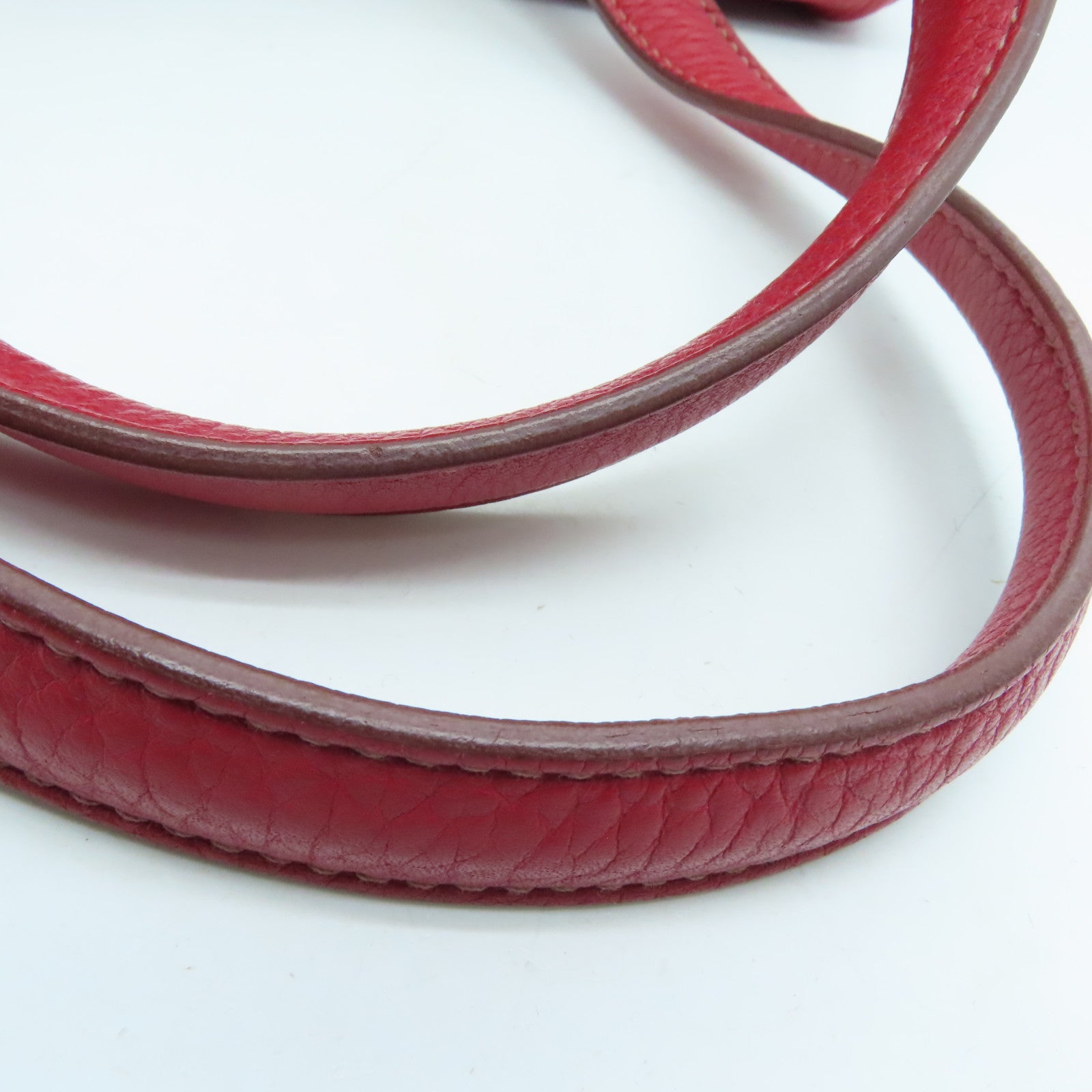 HERMES 【激减优惠】Clemence皮革Victoria银扣肩背袋Rouge Casaque/红色