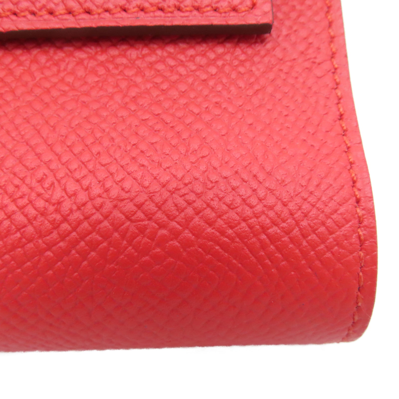 HERMES 【激减优惠】Epsom皮革Kelly Short Wallet钱包红色