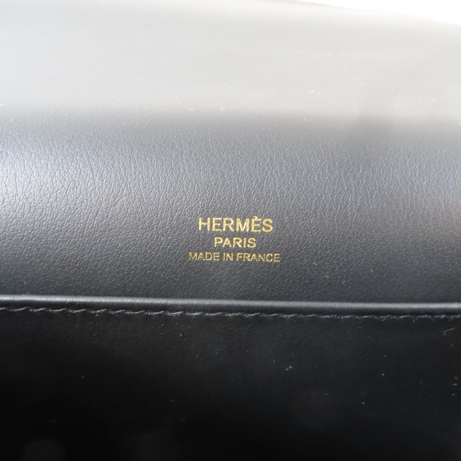 HERMES Chevre皮革Geta金扣肩背袋經典黑色