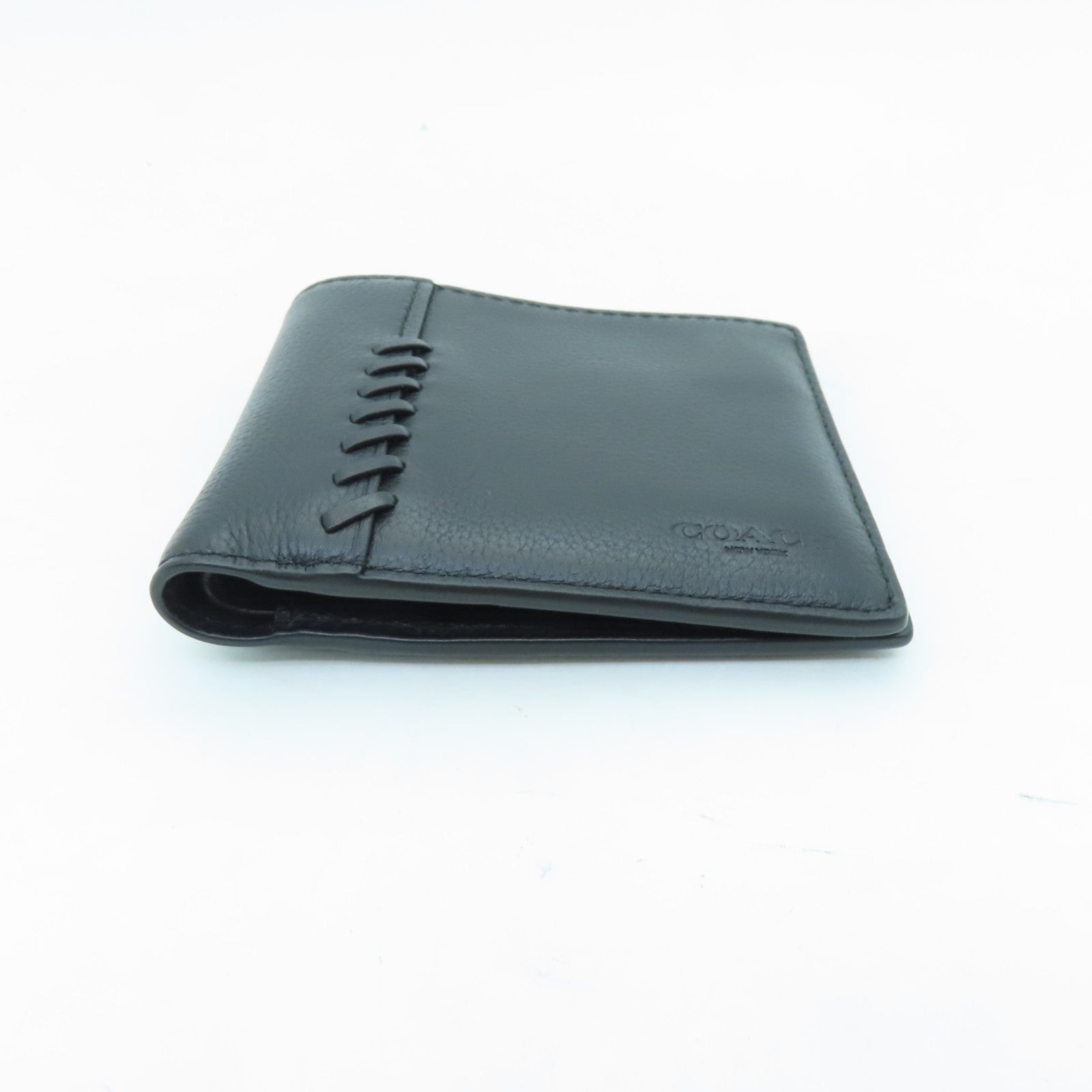 COACH Cowhide Leather Wallet Black