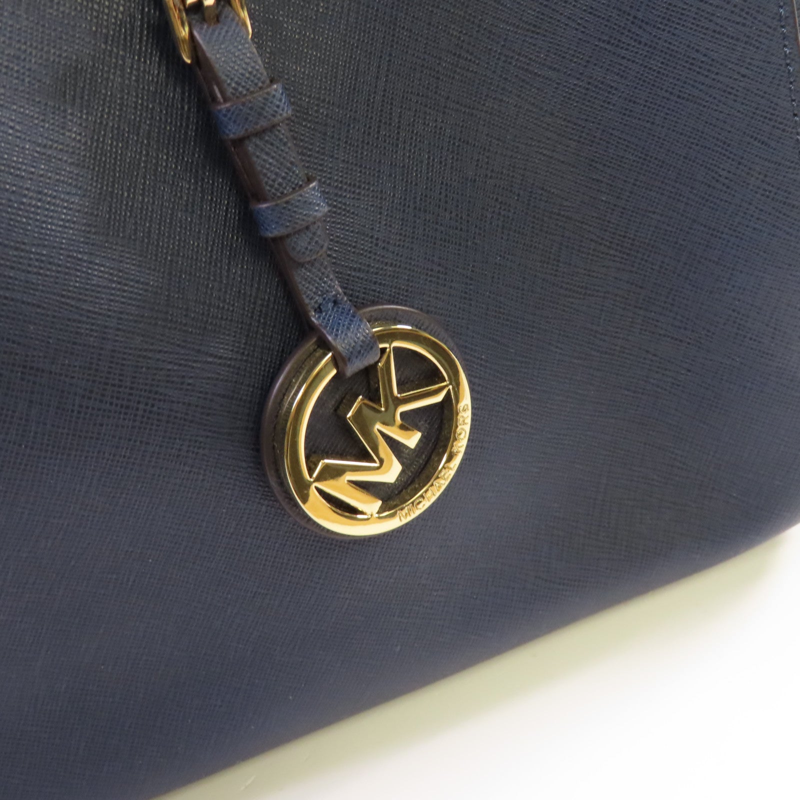 Michael Kors 牛皮皮革Tote Bag金扣肩背袋藍色