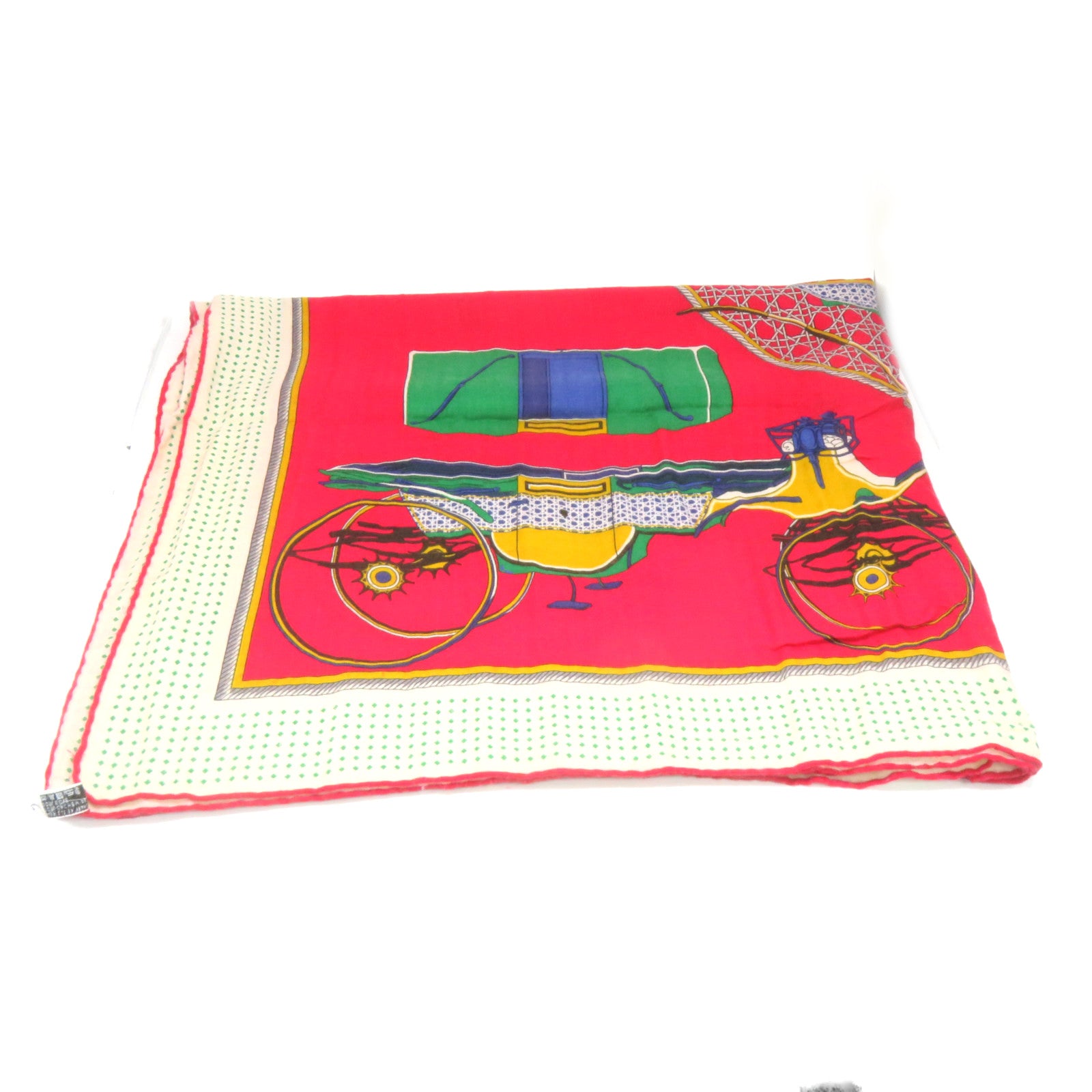 HERMES 羊絨/絲質Scarf絲巾紅色彩色