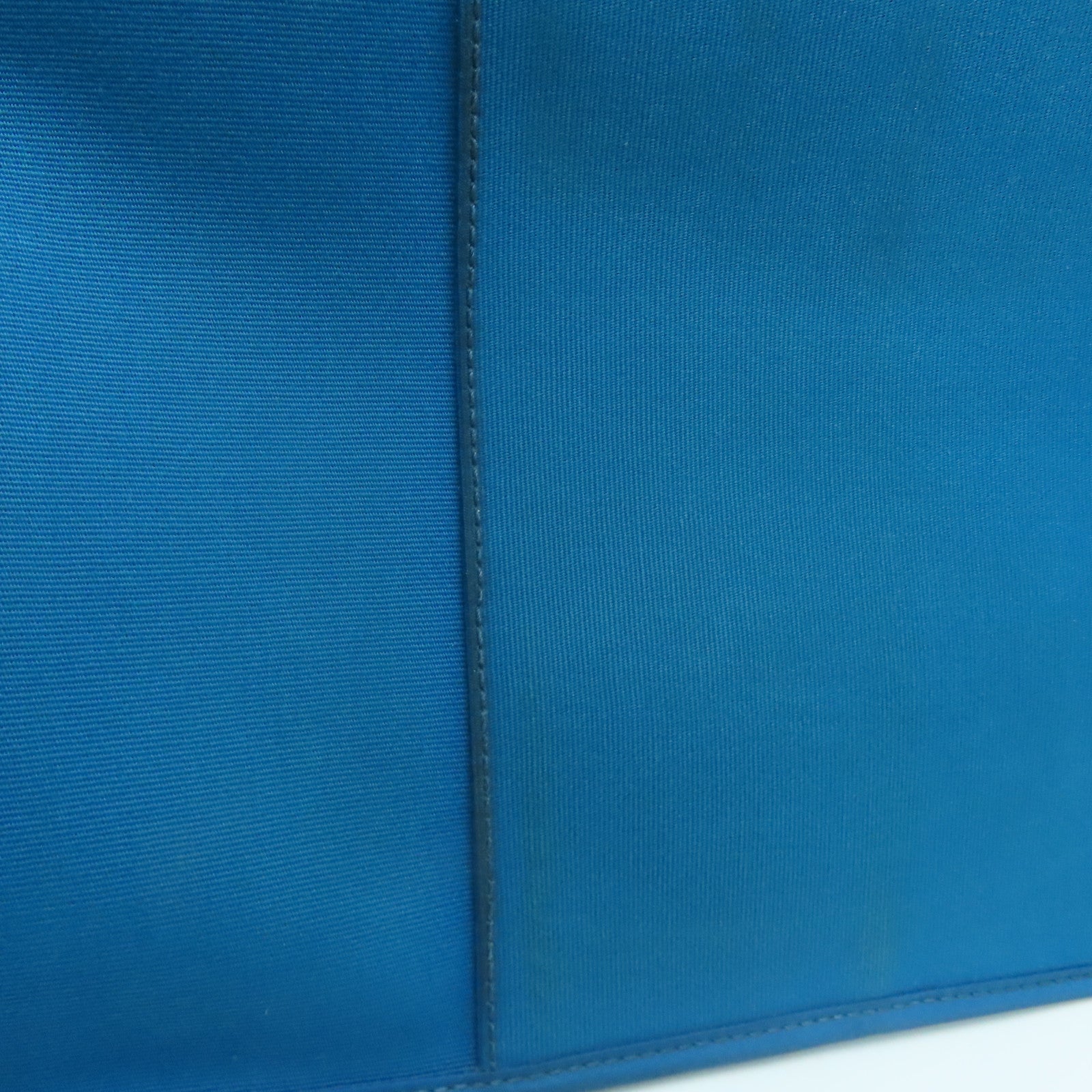 HERMES [Sharp Discount] Canvas CaBag Silver Buckle Shoulder Bag Blue