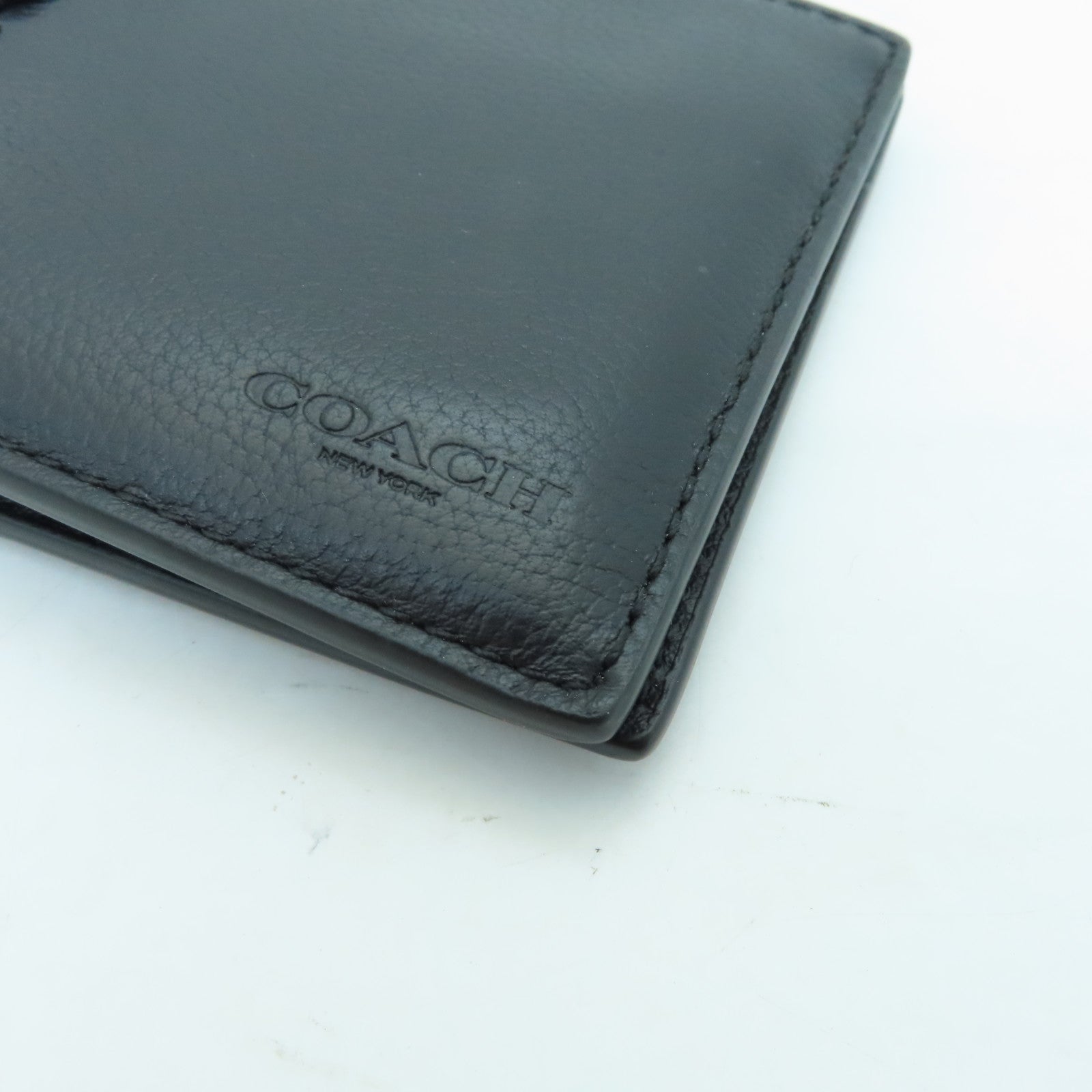 COACH Cowhide Leather Wallet Black