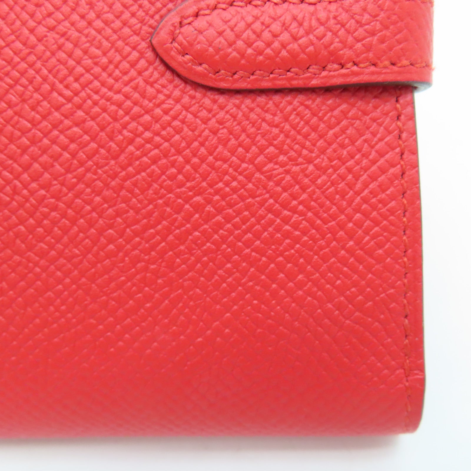 HERMES 【激减优惠】Epsom皮革Kelly Short Wallet钱包红色