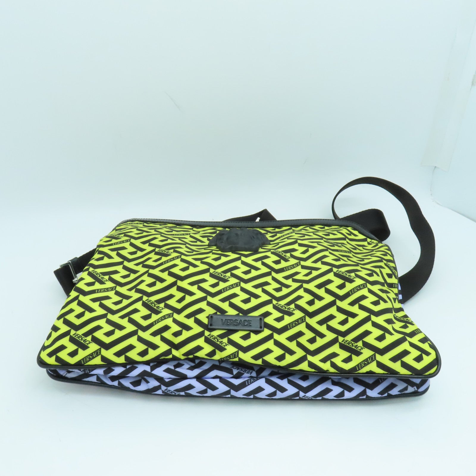 VERSACE Nylon Shoulder Bag Silver Buckle Shoulder Bag Color VERSACE Nylon Shoulder Bag Silver Buckle Shoulder Bag Color