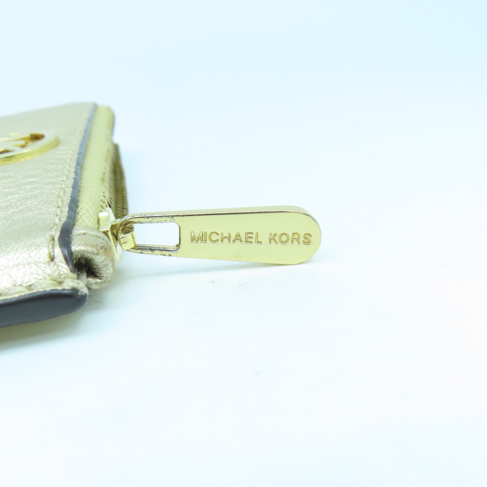 Michael Kors 牛皮皮革Coin Purse金扣零錢包金色