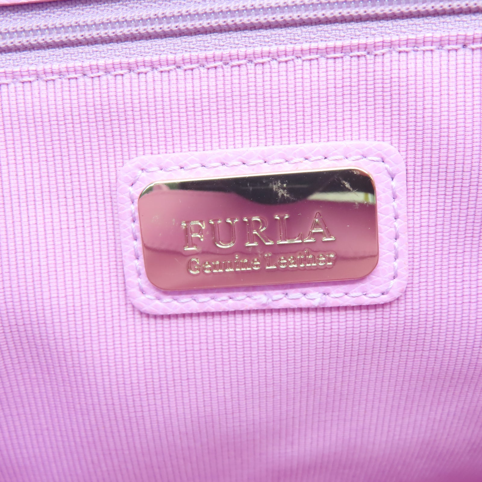 Furla 牛皮皮革Shoulder Bag金扣手挽肩背两用袋粉红色