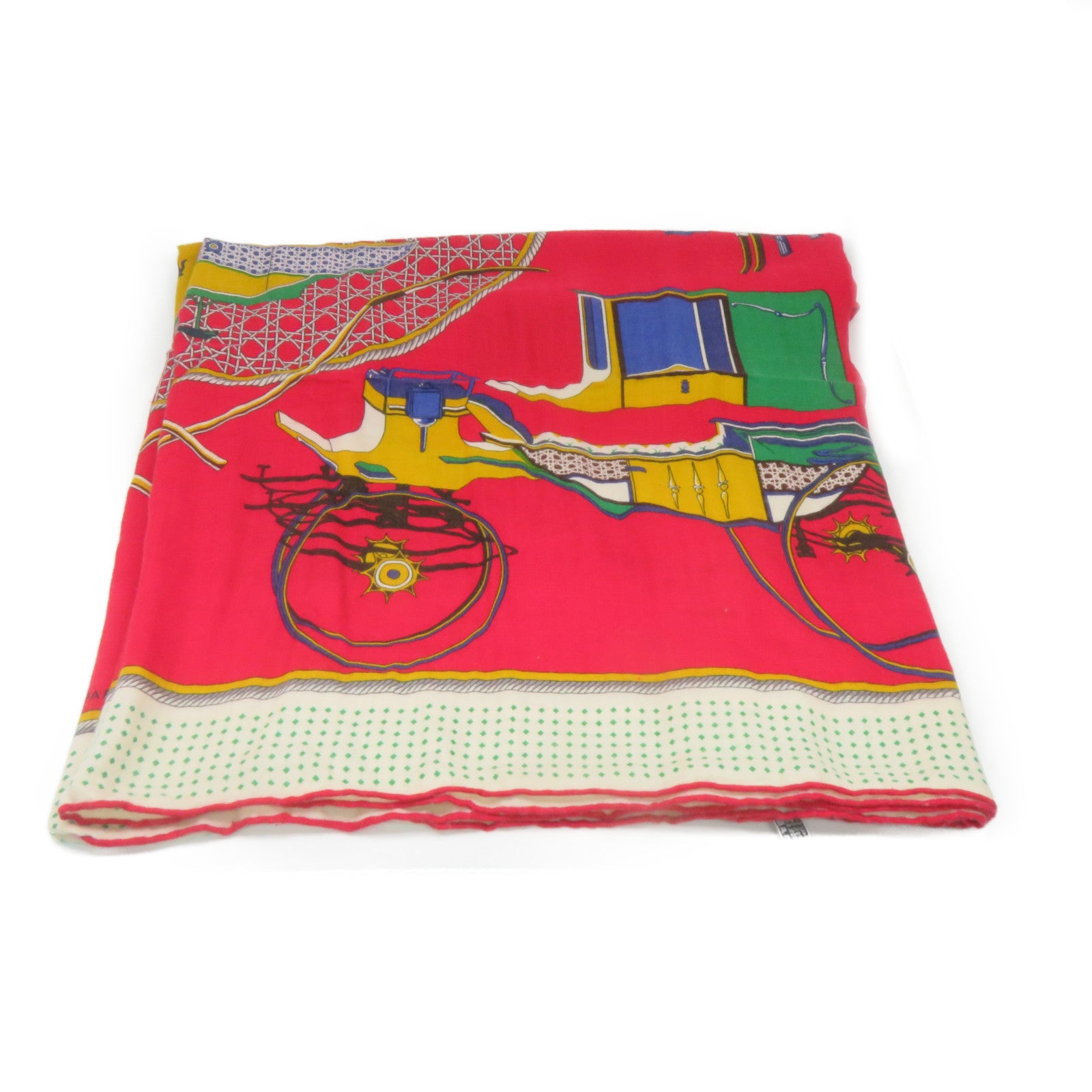 HERMES 羊絨/絲質Scarf絲巾紅色彩色