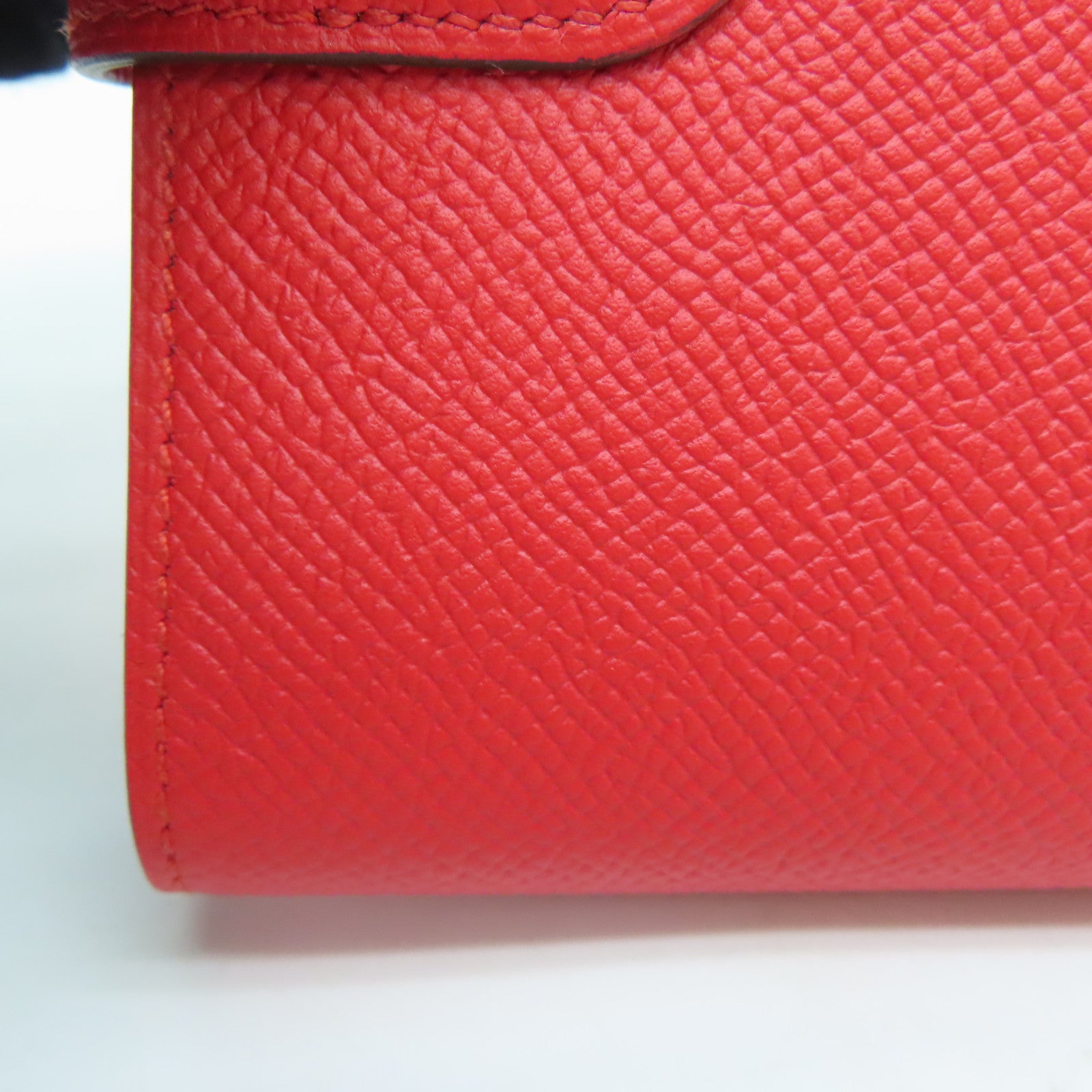 HERMES 【激减优惠】Epsom皮革Kelly Short Wallet钱包红色