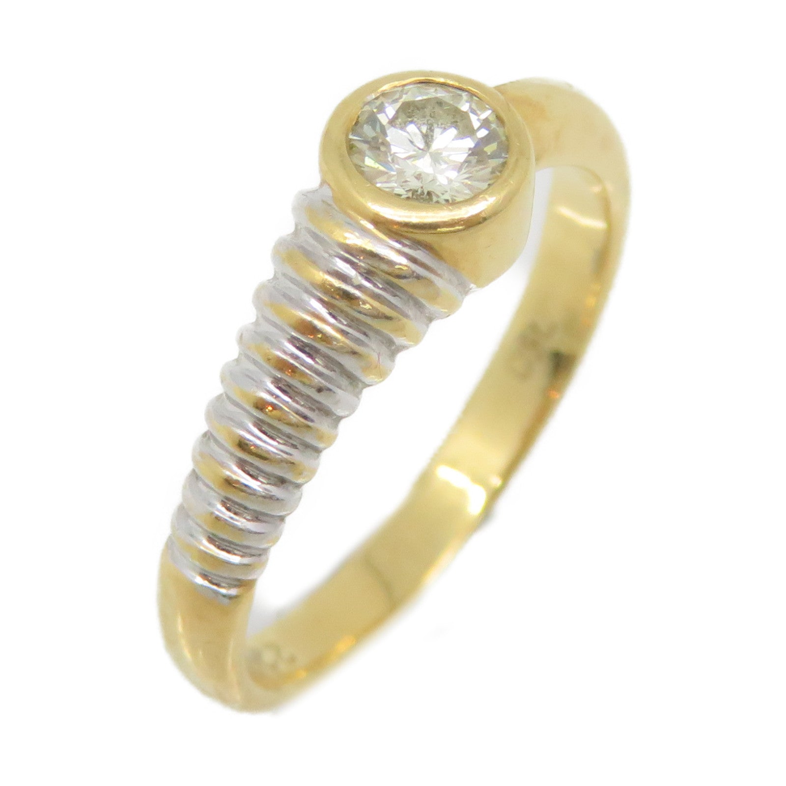 JEWELRY 18K Gold/0.22ct Diamond Ring US#5