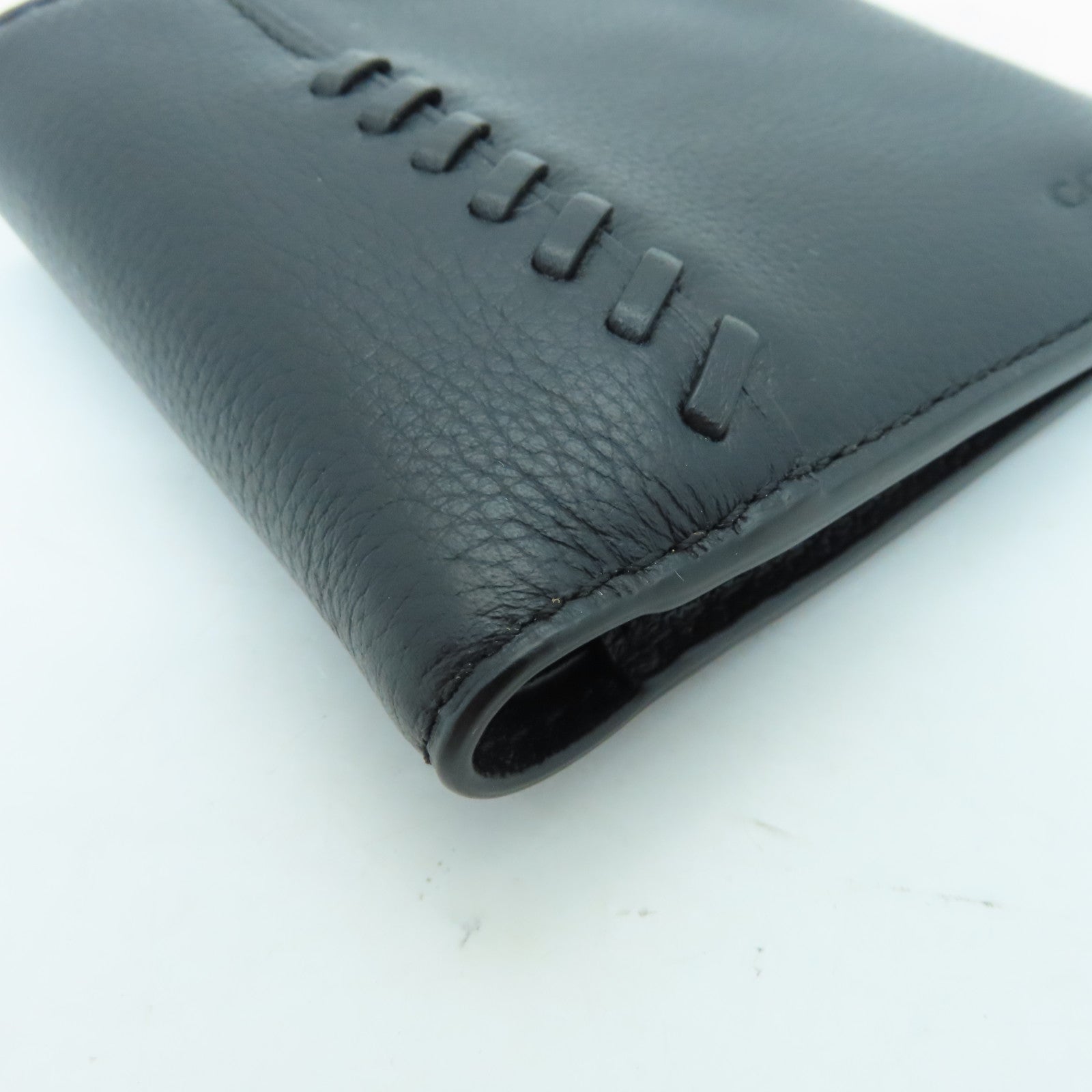 COACH Cowhide Leather Wallet Black