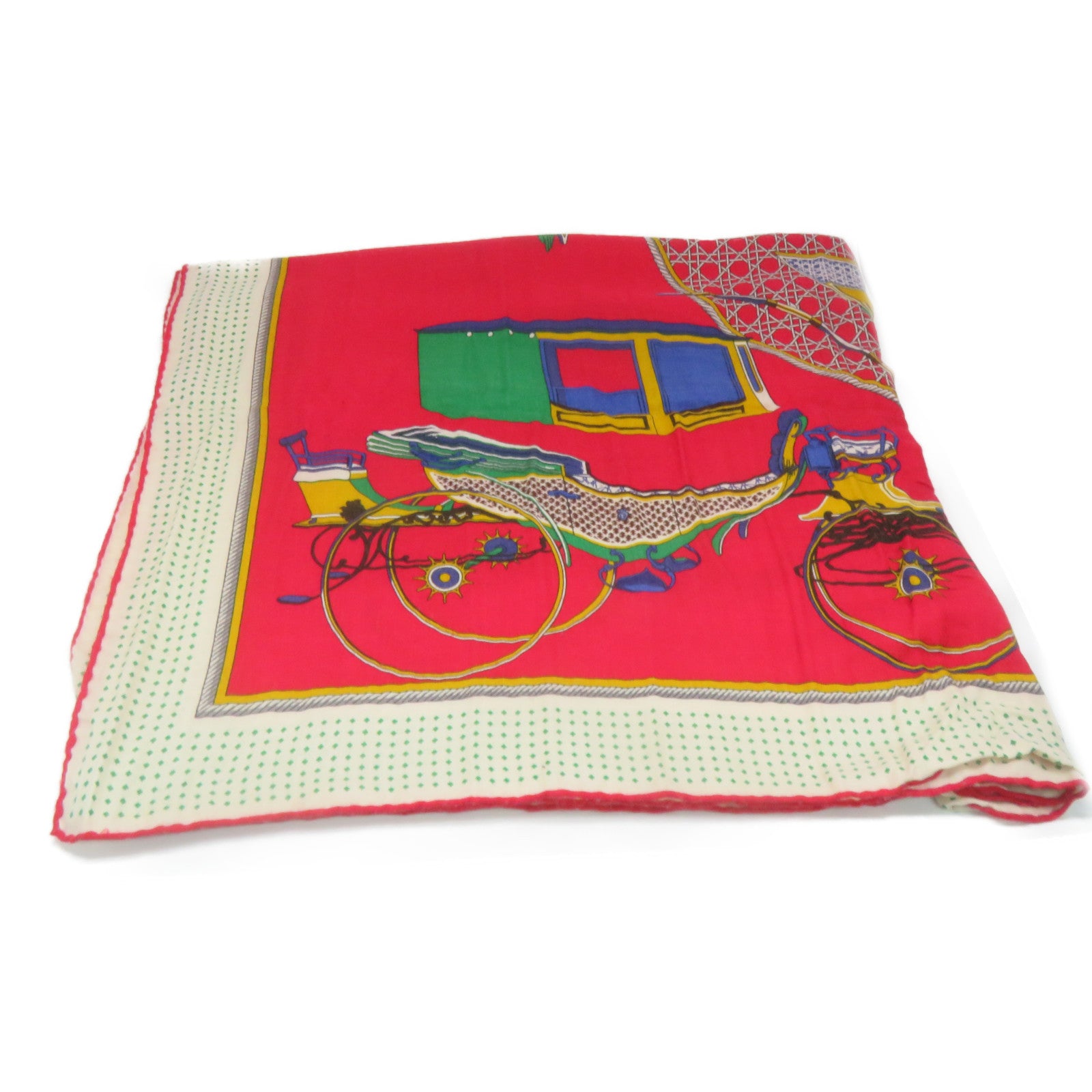 HERMES 羊絨/絲質Scarf絲巾紅色彩色