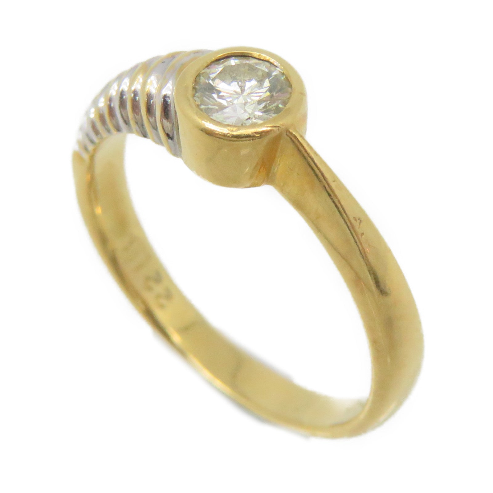 JEWELRY 18K Gold/0.22ct Diamond Ring US#5